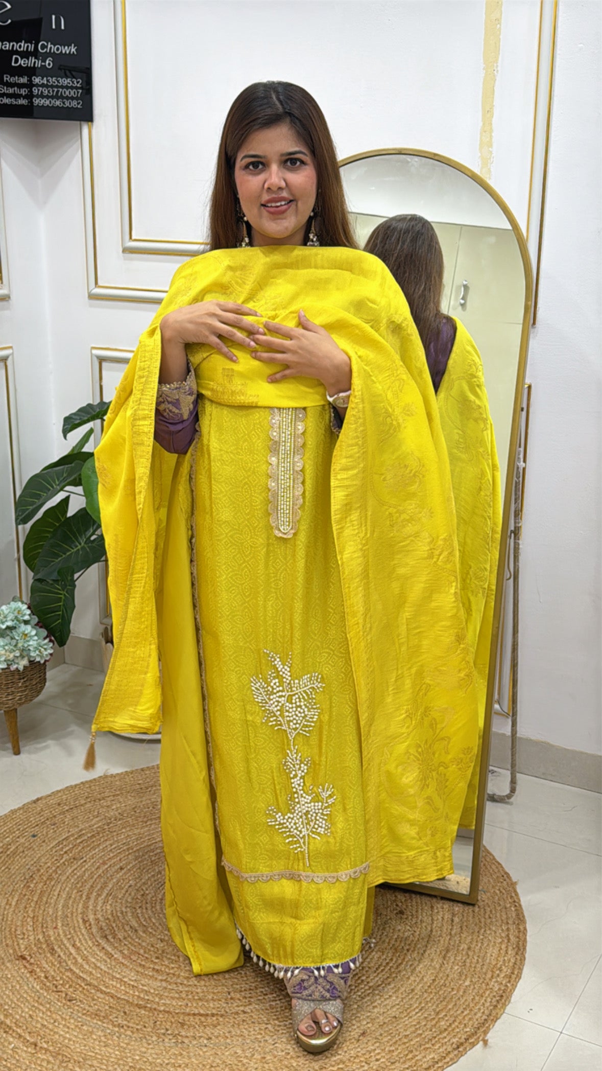 Festival special designer pure silk handwork suit material along with pure silk weaved dupatta GF 549