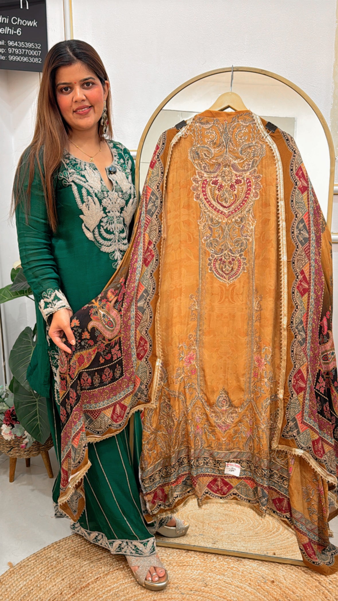 Elegant choice pure digital crepe karachi printed suit material with peeta highlight all over shirt and dupatta GF 623