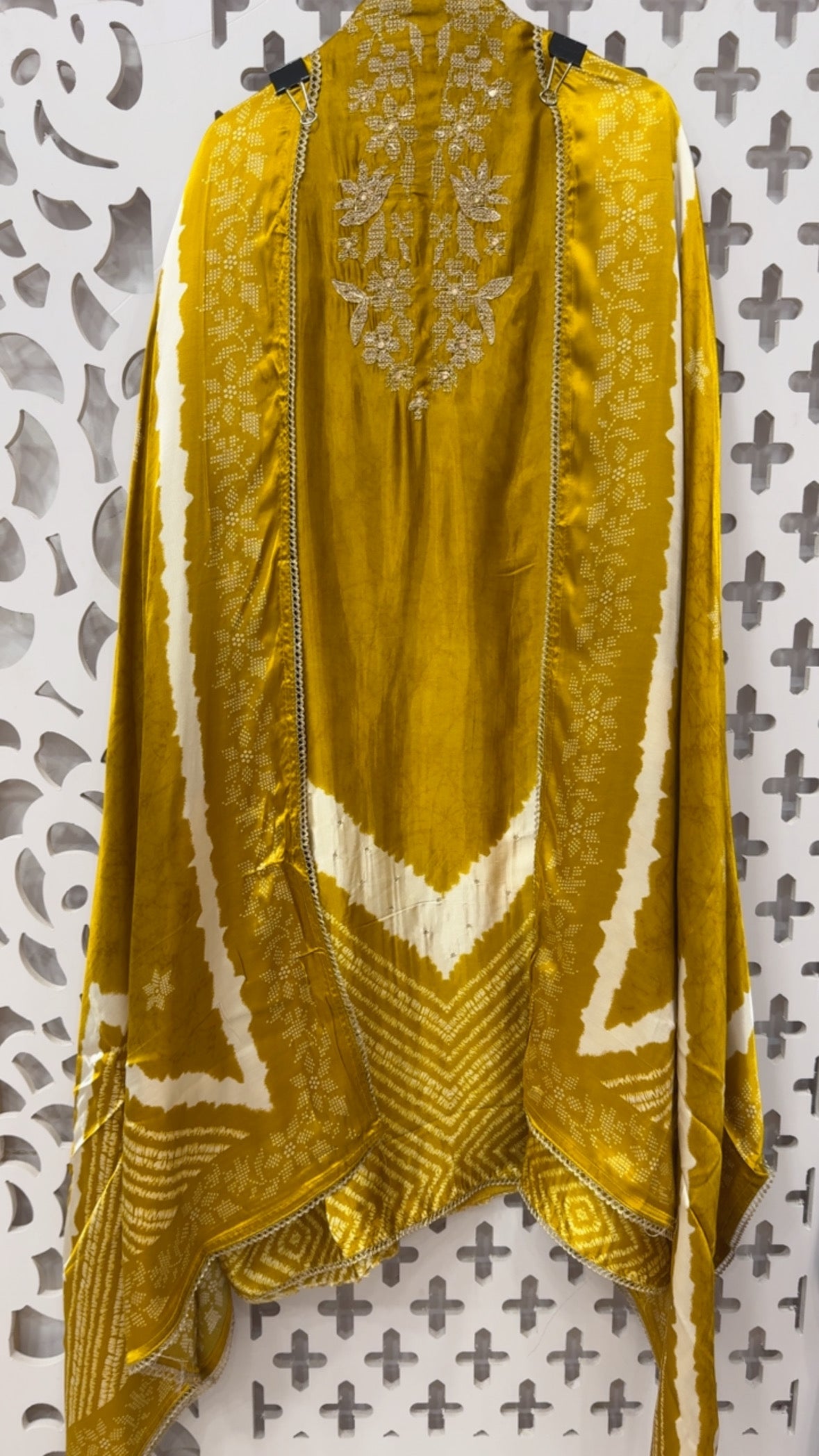 Gajji Silk magic ,pure original shivori printed gazzi silk suit material along with neck work and pure Gajji silk printed dupatta GF824