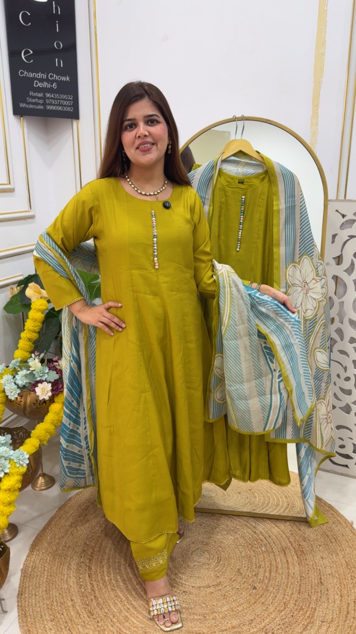 Ready to wear glam premium pure Moddal Anarkali with digit muslin dupatta GF710