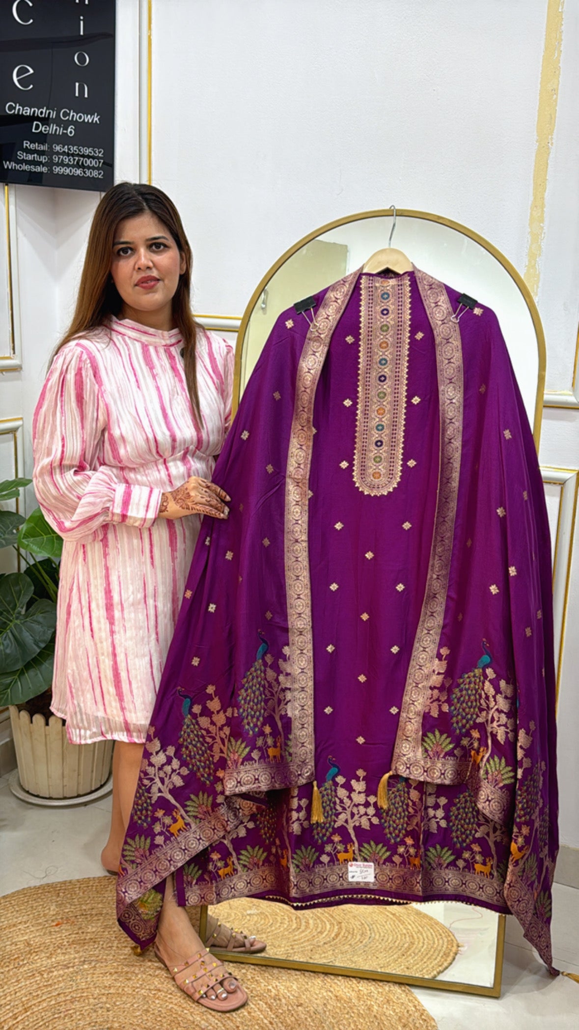 Festival Special Pure Banarasi Dola Silk Weaved Shirt with Banarasi Dupatta GF 409