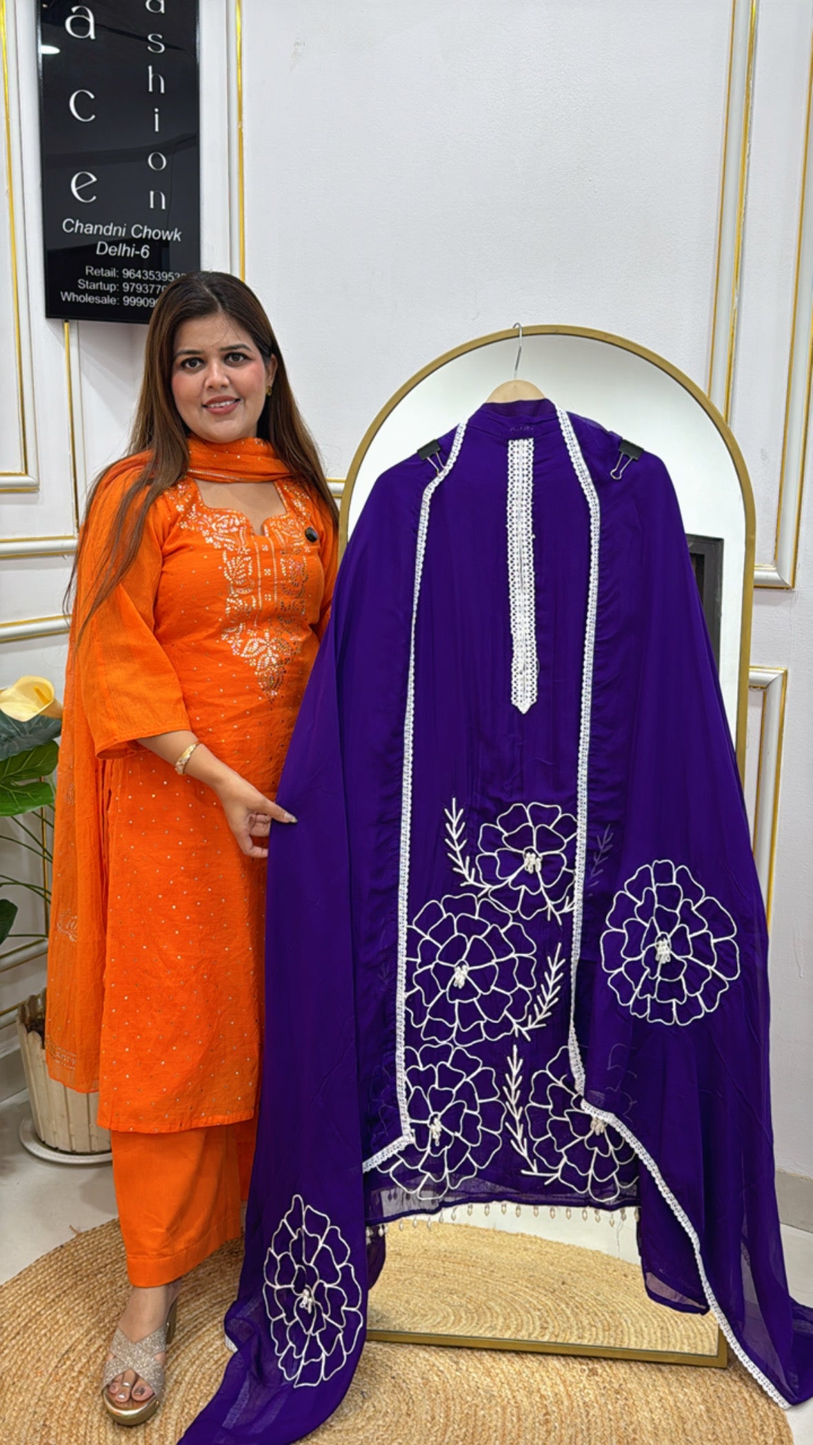 Elegant Organza Shirt with Pearl & Appliqué Detailing GF 336