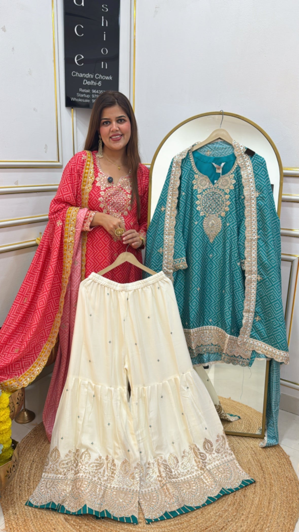 Classy and elegant ready to wear festival special pure chinnon silk designer garara style dress GF661