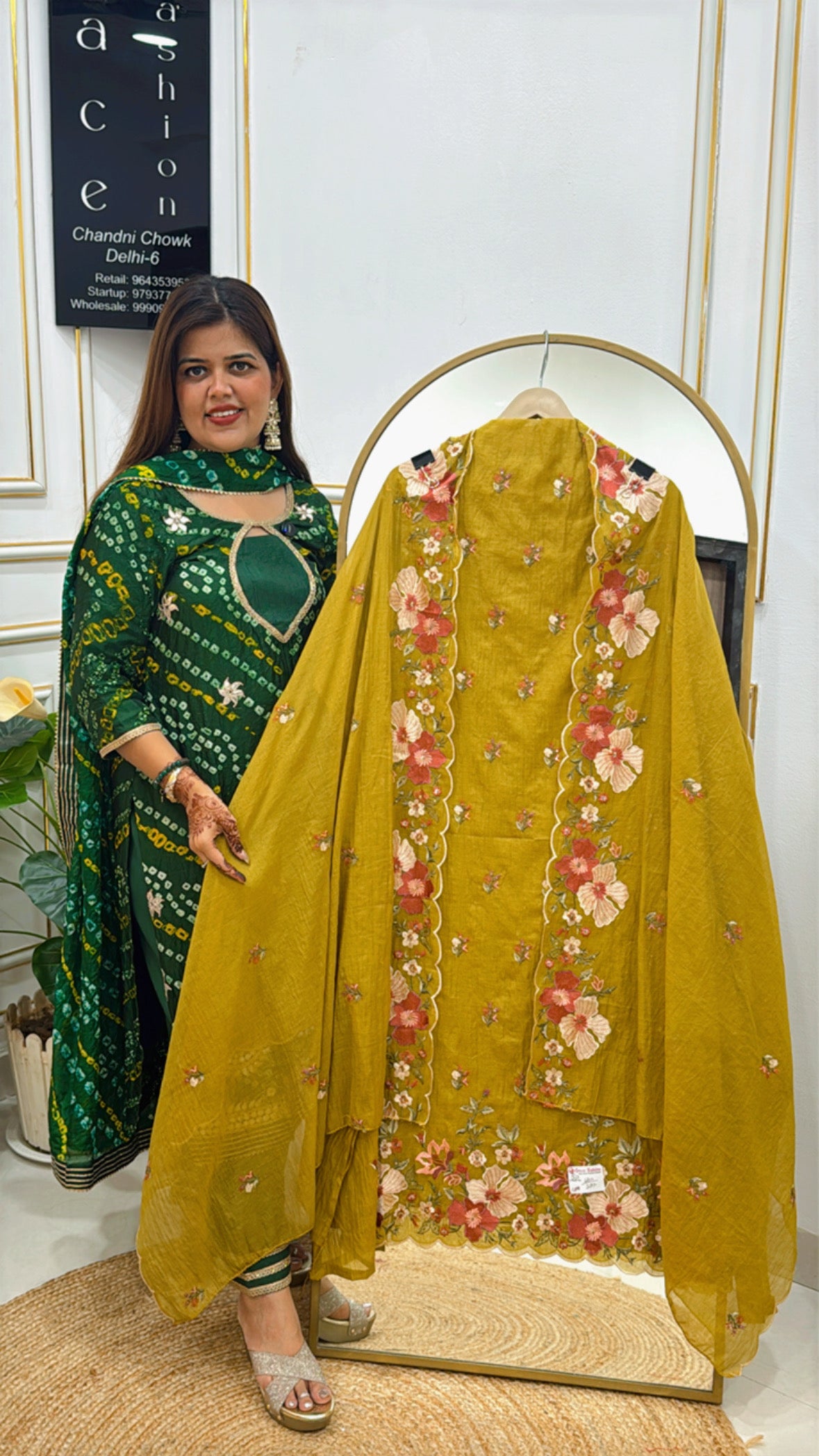 Super Special Mul Mul Chanderi Suit Material with Embroidered Dupatta &amp; Border GF 369
