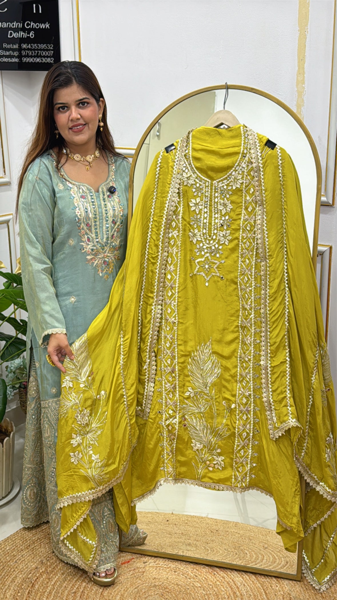 Best seller pure silk manual gota detailing suit material along with designer dupatta with gota work GF564