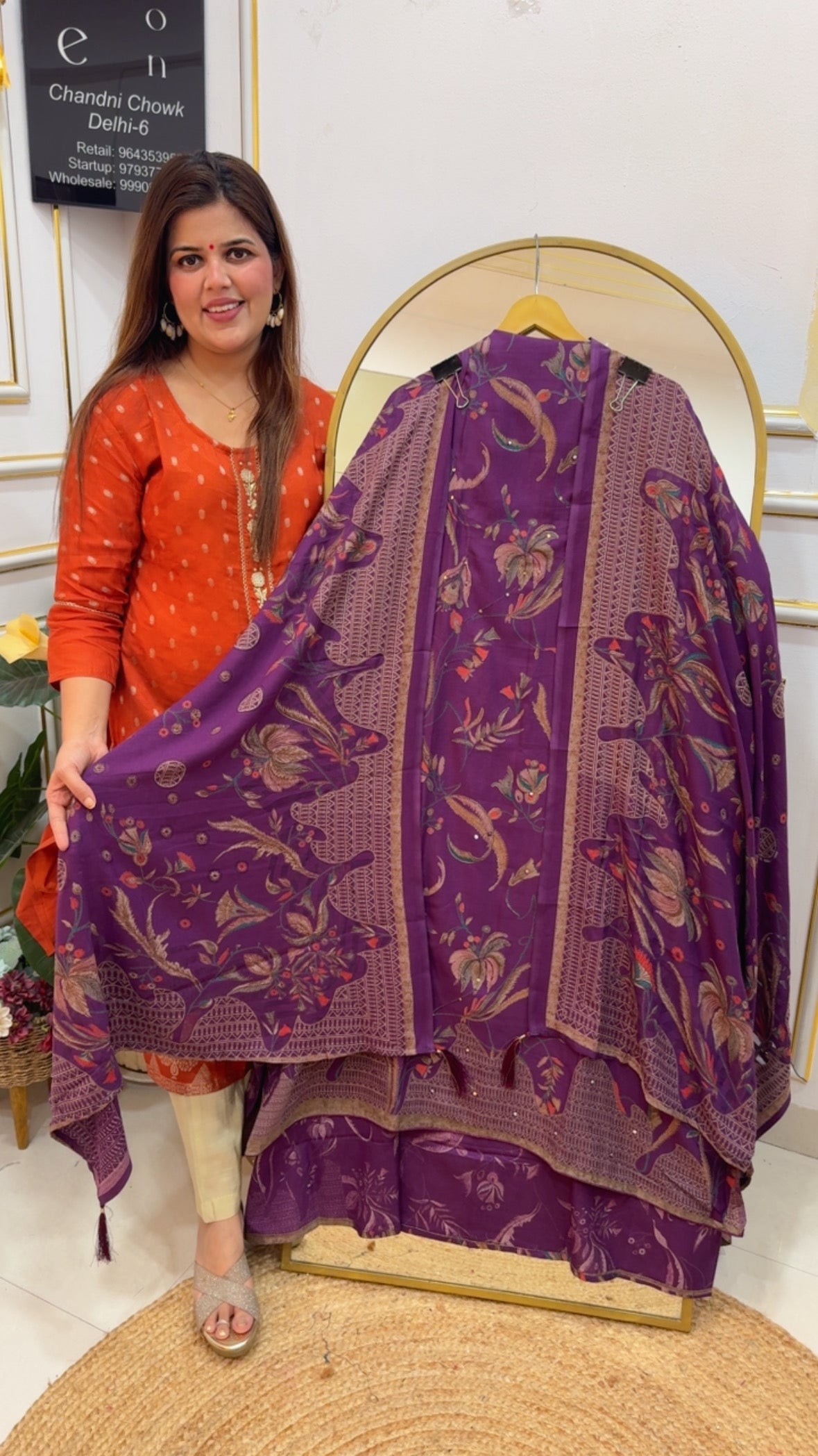 Best seller winter wear pure super soft pashmina full length printed pashmina suit material with basso pashmina  dupatta premium quality GF778