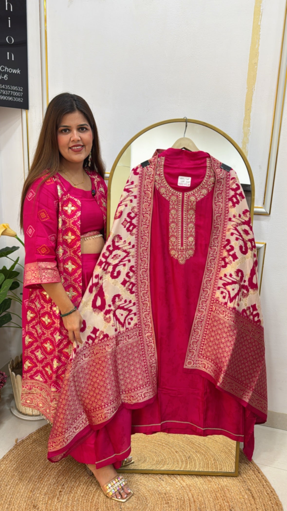 Designer and elegant pure silk suit material along with designer printed weaved silk dupatta GF 535