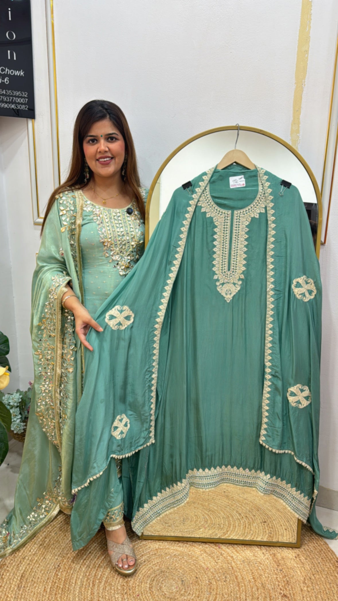 Partywear special decent and designer premium handwork pure silk suit material with pure silk dupatta GF584