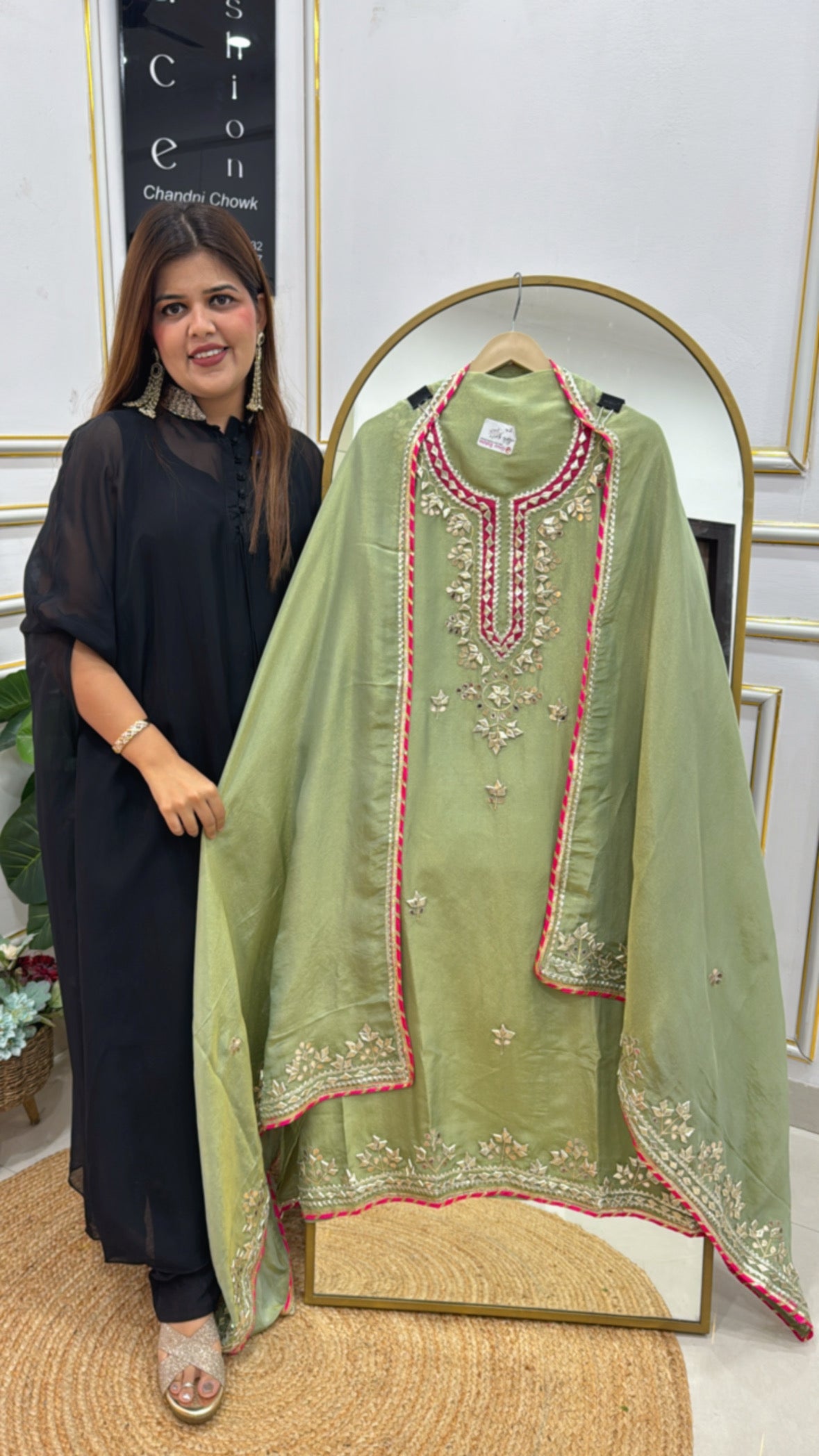 Festival Special Shimmer Silk Gota Patti Suit Material GF 356