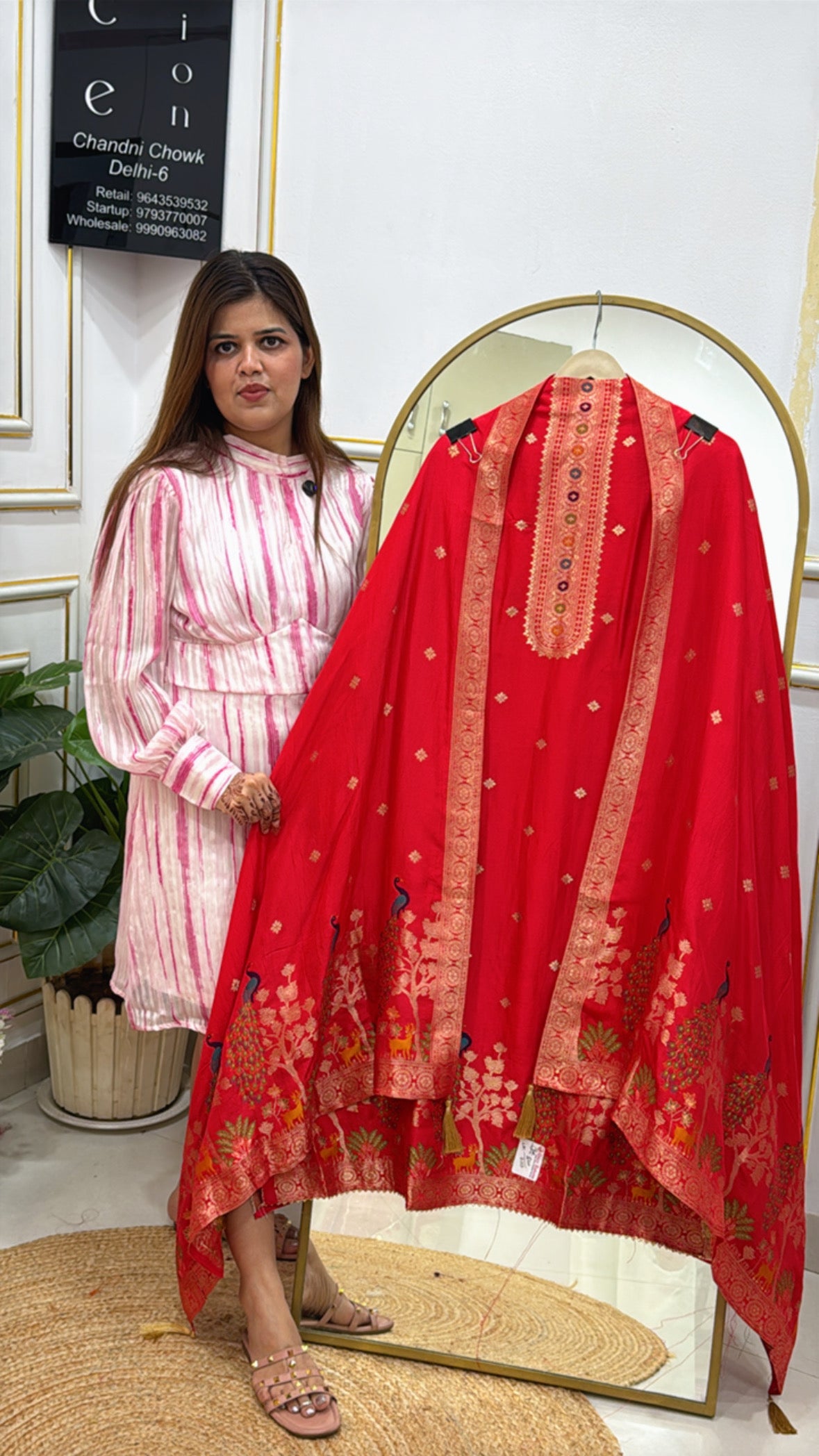 Festival Special Pure Banarasi Dola Silk Weaved Shirt with Banarasi Dupatta GF 409