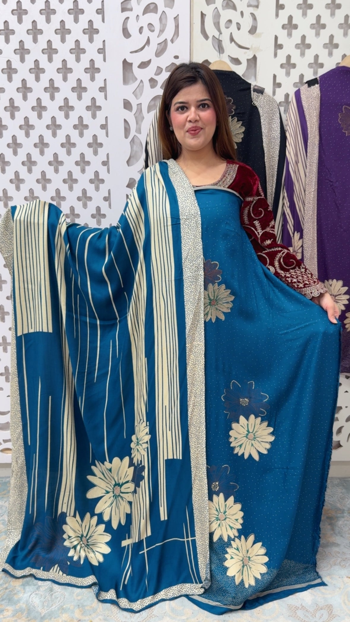 Pure soft and comfortable digital wool warm pashmina suit material with super classy digital printed pashmina dupatta GF843