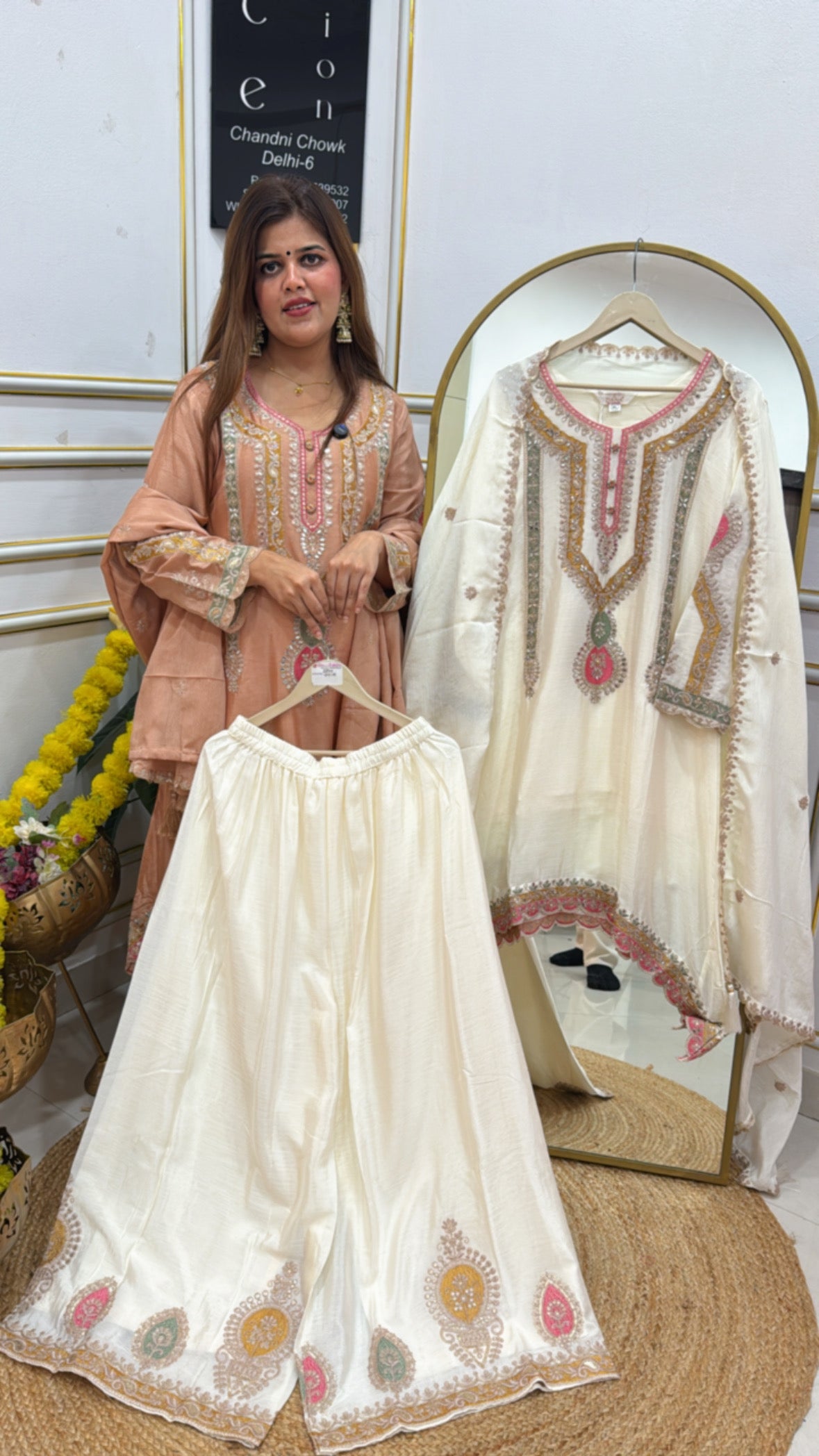 Festival special pure chinnon handwork detailing designer ready to wear  GF662