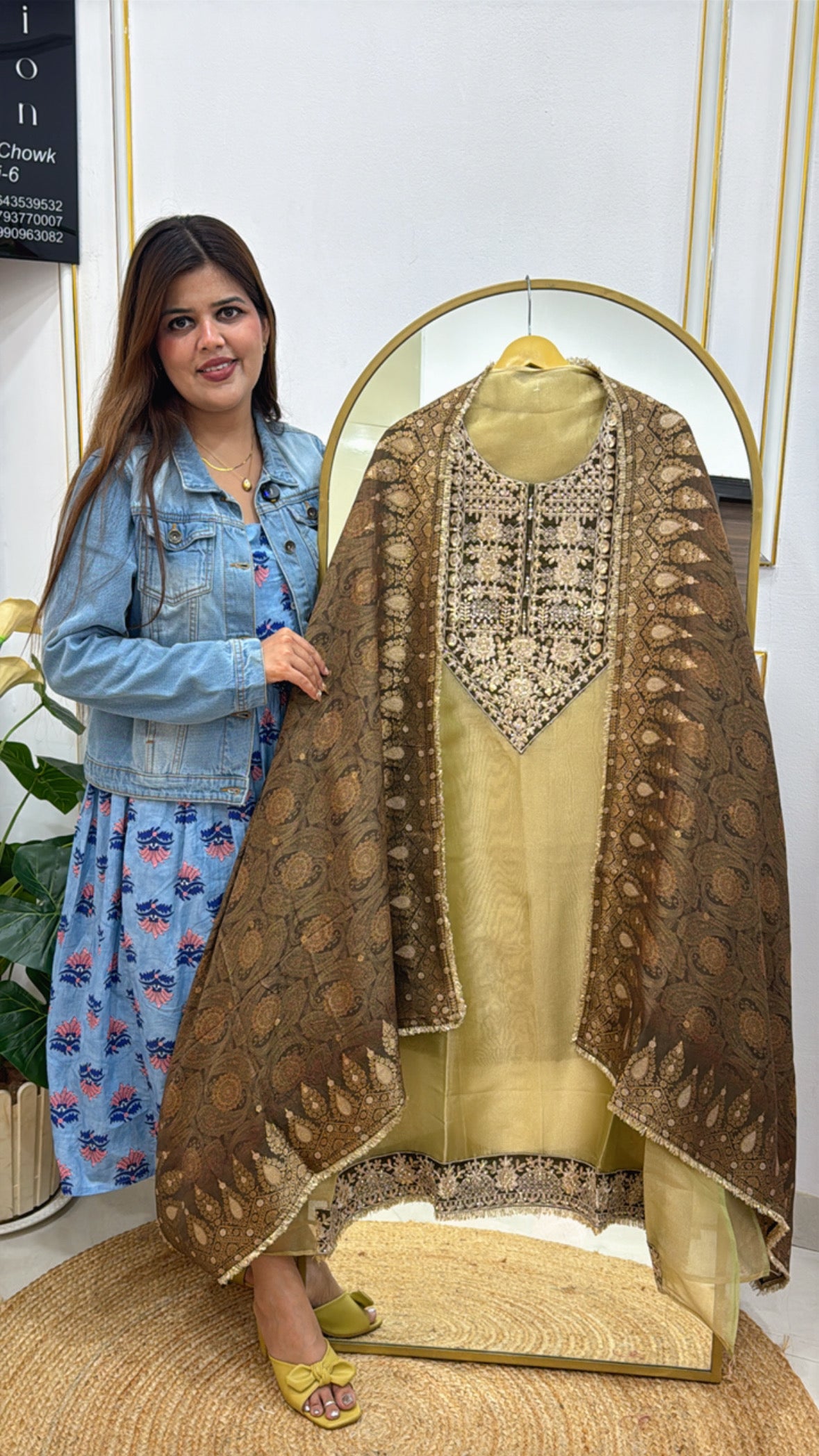 Premium Glass Tissue unstitched suit GF 302