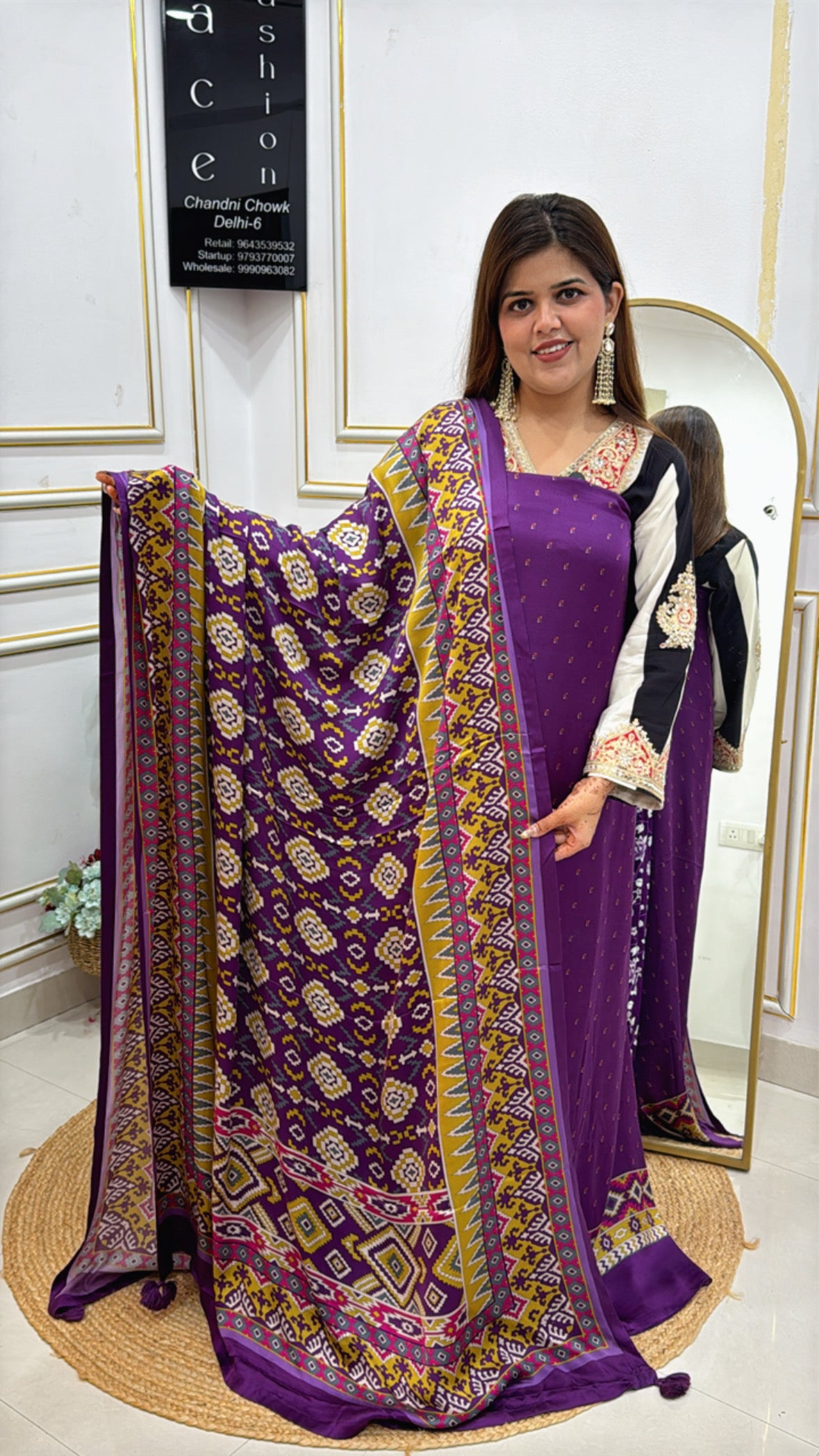 Pure Gajji Silk Kalamkari Printed Suit Material GF 424