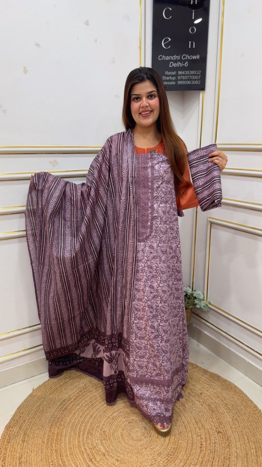 Pure cotton super Summerish casual cotton suit material along with pure cotton dupatta with printed cotton bottom GF1142 Purple