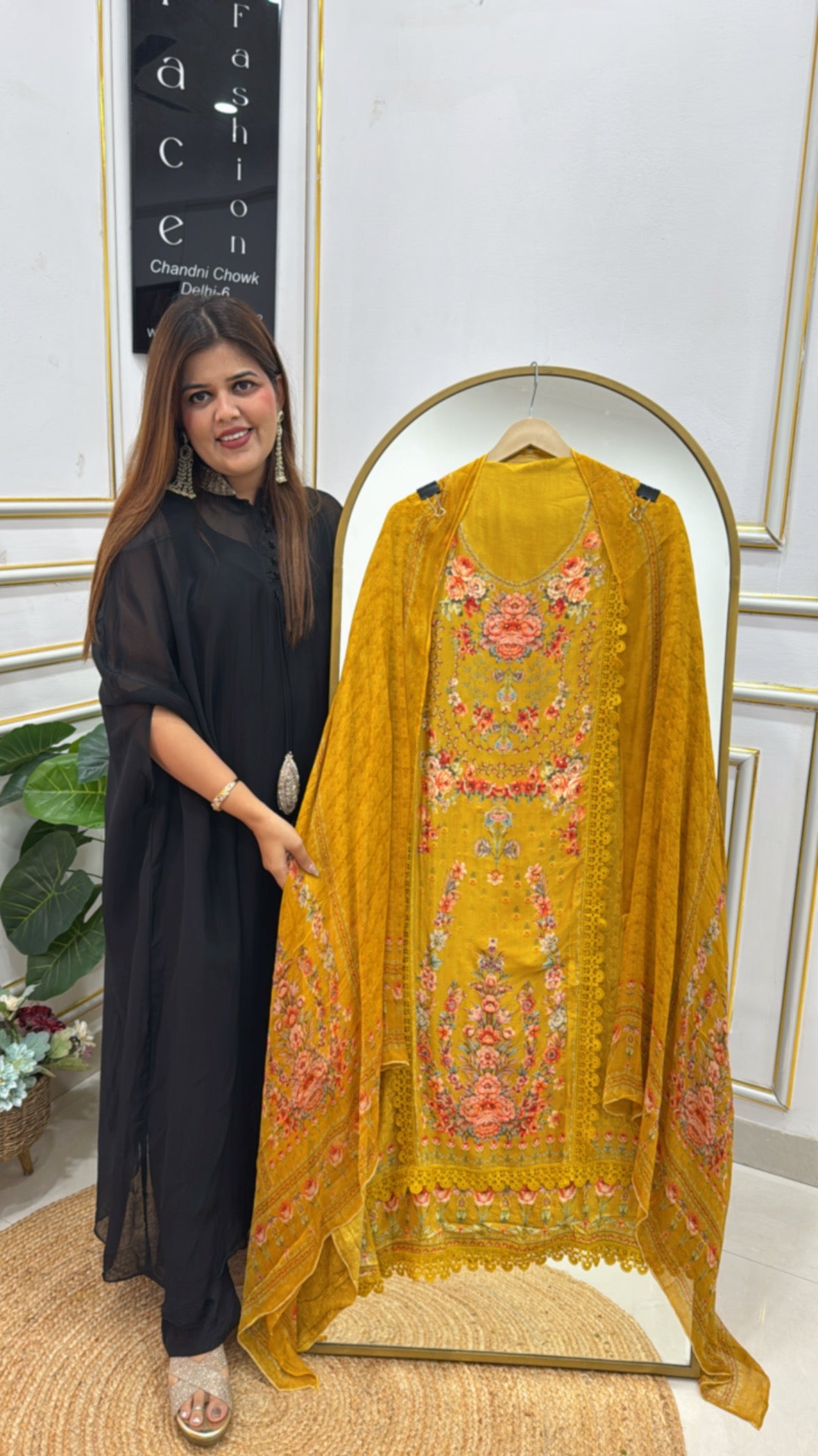 Premium Digital Karachi Printed Pure Muslin Suit Material GF 355