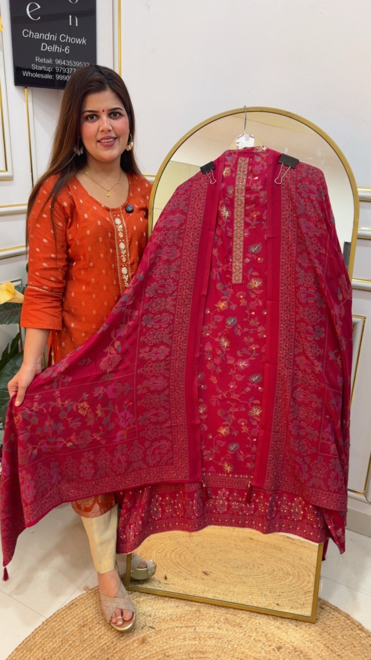 Winter pashmina kani printed with soft hand touch light weight and pure pashmina suit materials with basso pashmina dupatta GF781