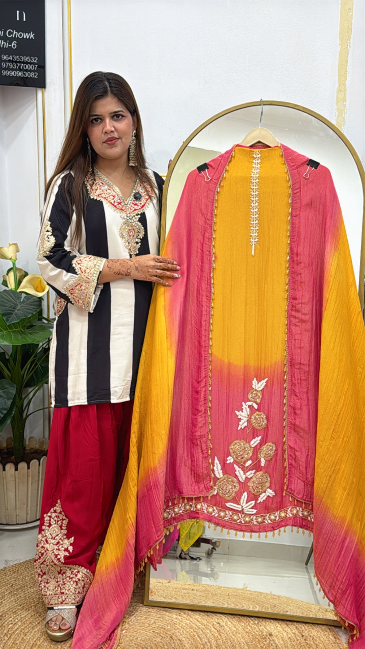 Pure Shimmer Silk Ombre Style Dress Material GF 421