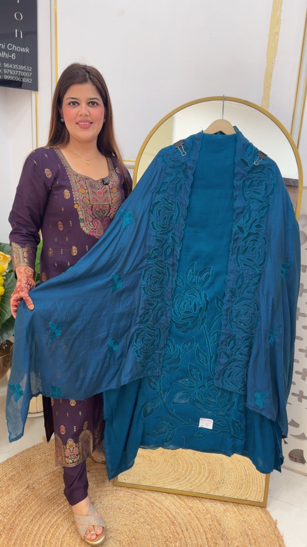 Designer and trending pure mul mul soft silk suit material with designer applique work all over suit and dupatta GF 742