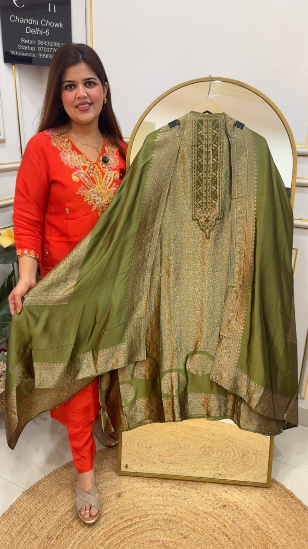 Best seller premium pure banglori silk full weaved suit material with full length pure banglori silk dupatta GF764