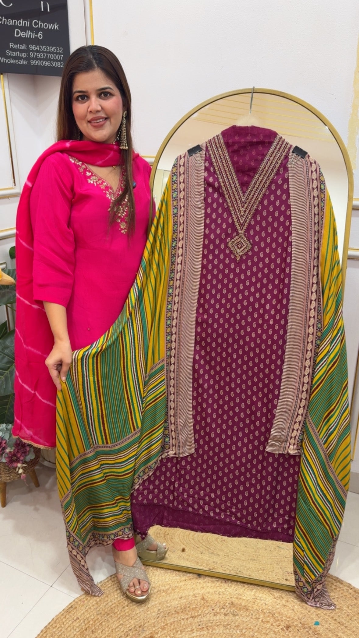 Premium ultra soft semi partywear Royal pashmina suit material  with neck handwork with digital pashmina dupatta and pashmina bottom GF803