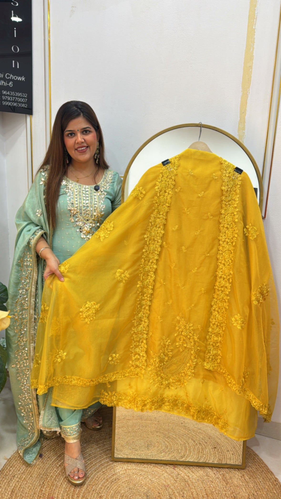 Best seller latest burberry silk suit material with tone to tone embroidery along with designer laser scalped embroidered dupatta GF583