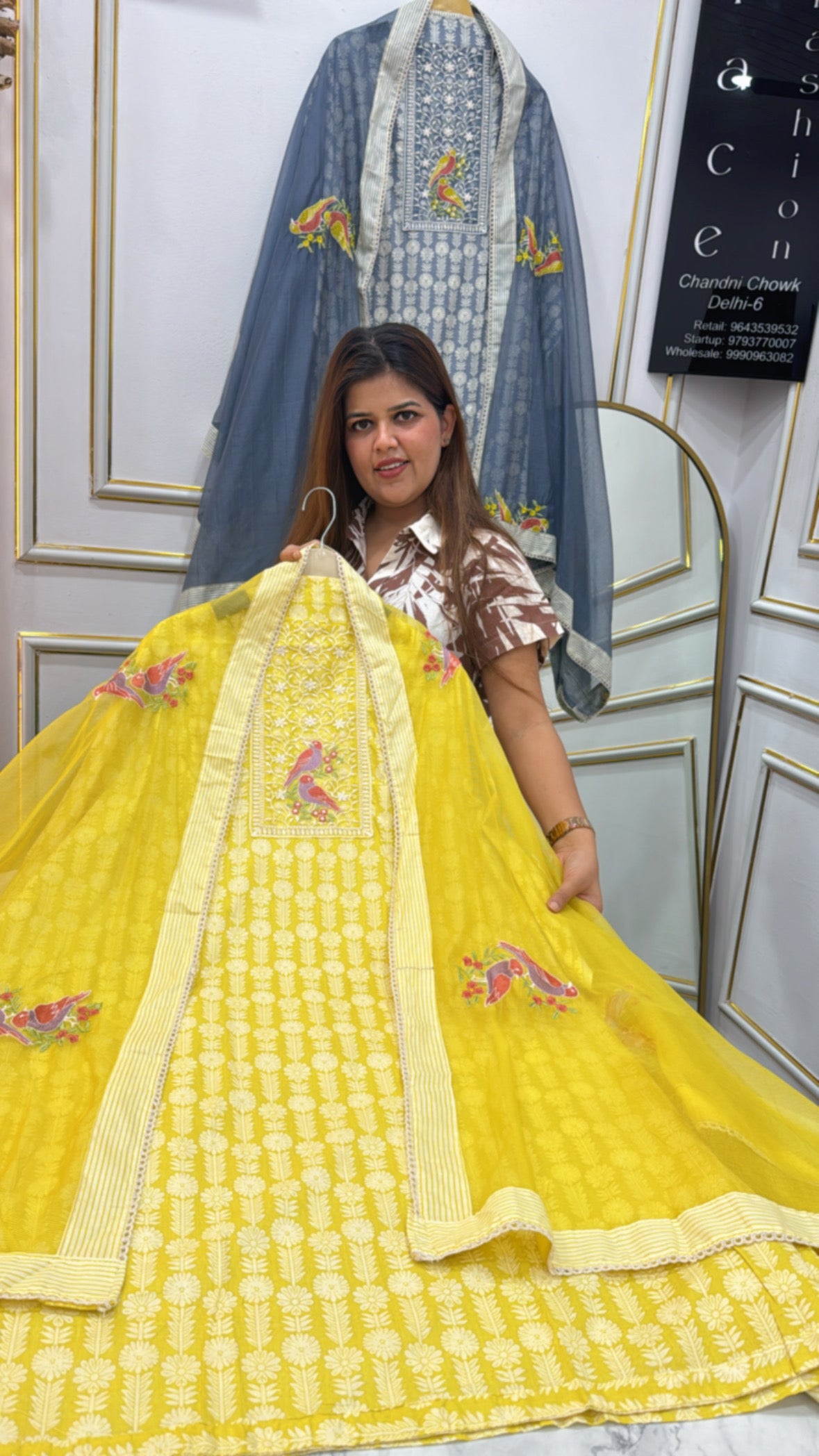 Women's Casual Cotton Suit with Full Applique Work &amp; Matching Cotton Dupatta GF 266