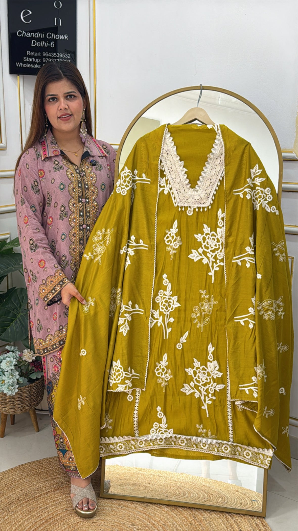 Latest Karachi Embroidery Pure Mul Cotton Suit with Shell Neck Detailing GF 430