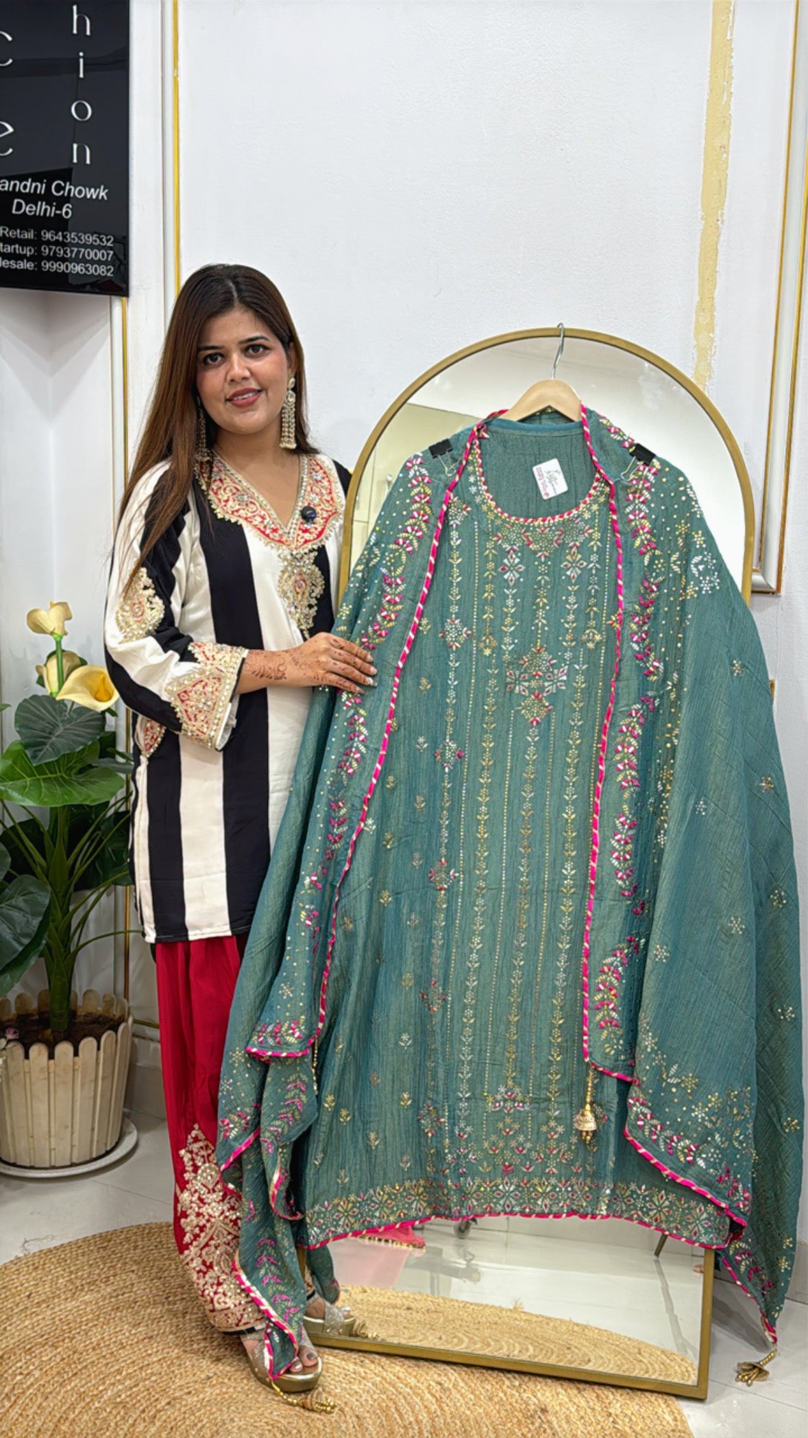 Designer Pure Crushed Shimmer Dress Material GF 422