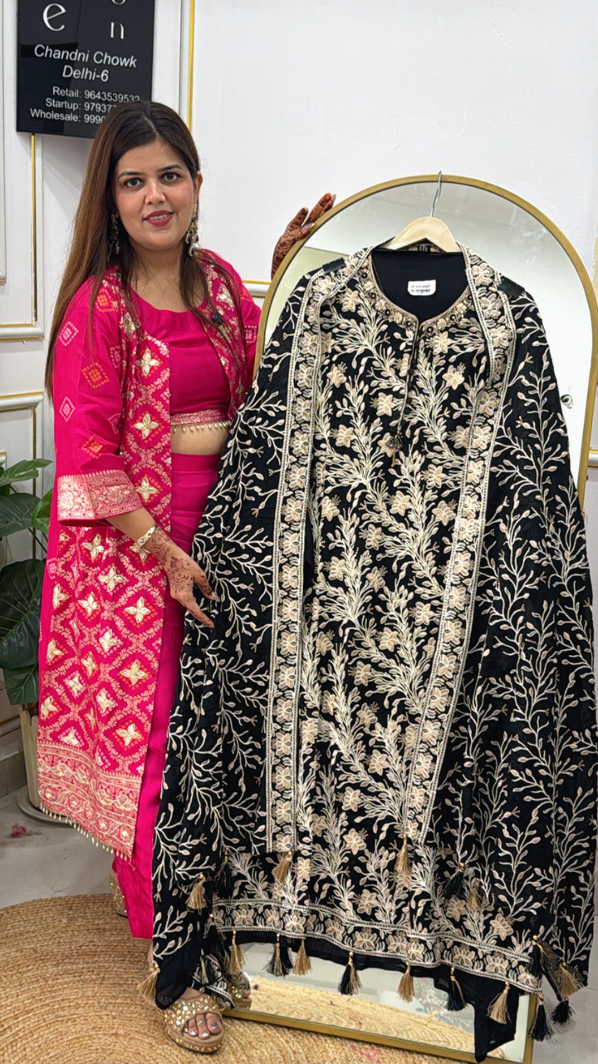 Latest Pure Chinnon Suit Material with Parci Work Embroidered Shirt &amp; Dupatta GF 416