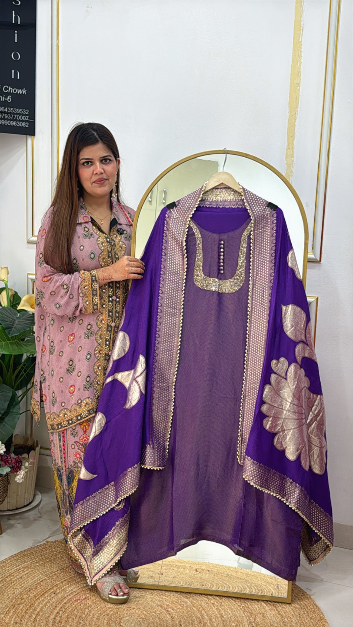 Festival Special Pure Silk Handwork Shirt Material with Heavy Pure Weaved Banarasi Dupatta GF 438