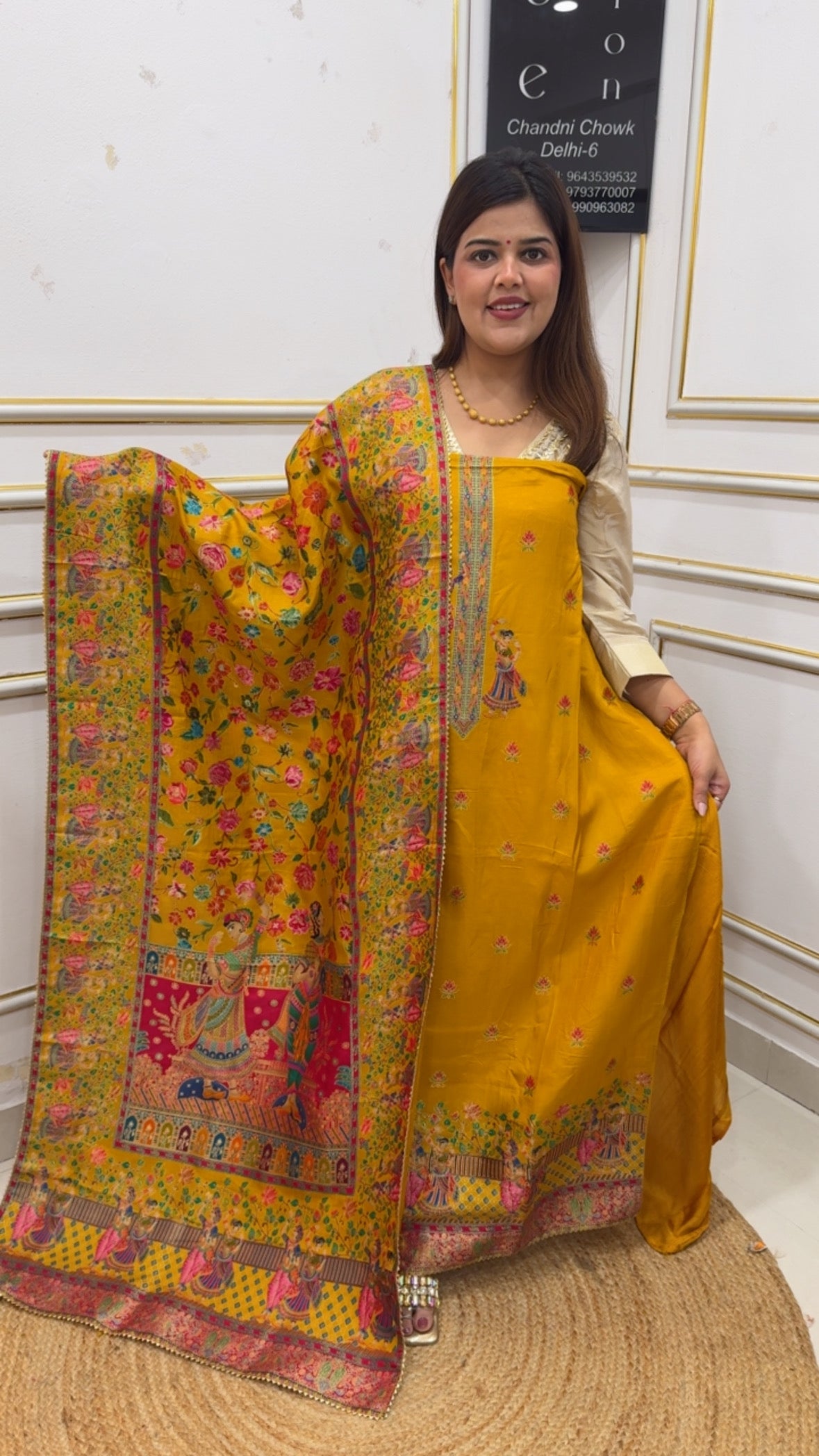 Partywear Special Bestseller kajivaram gold weaved suit material along with kajivaram full gold weaved dupatta GF1151 Golden Yellow