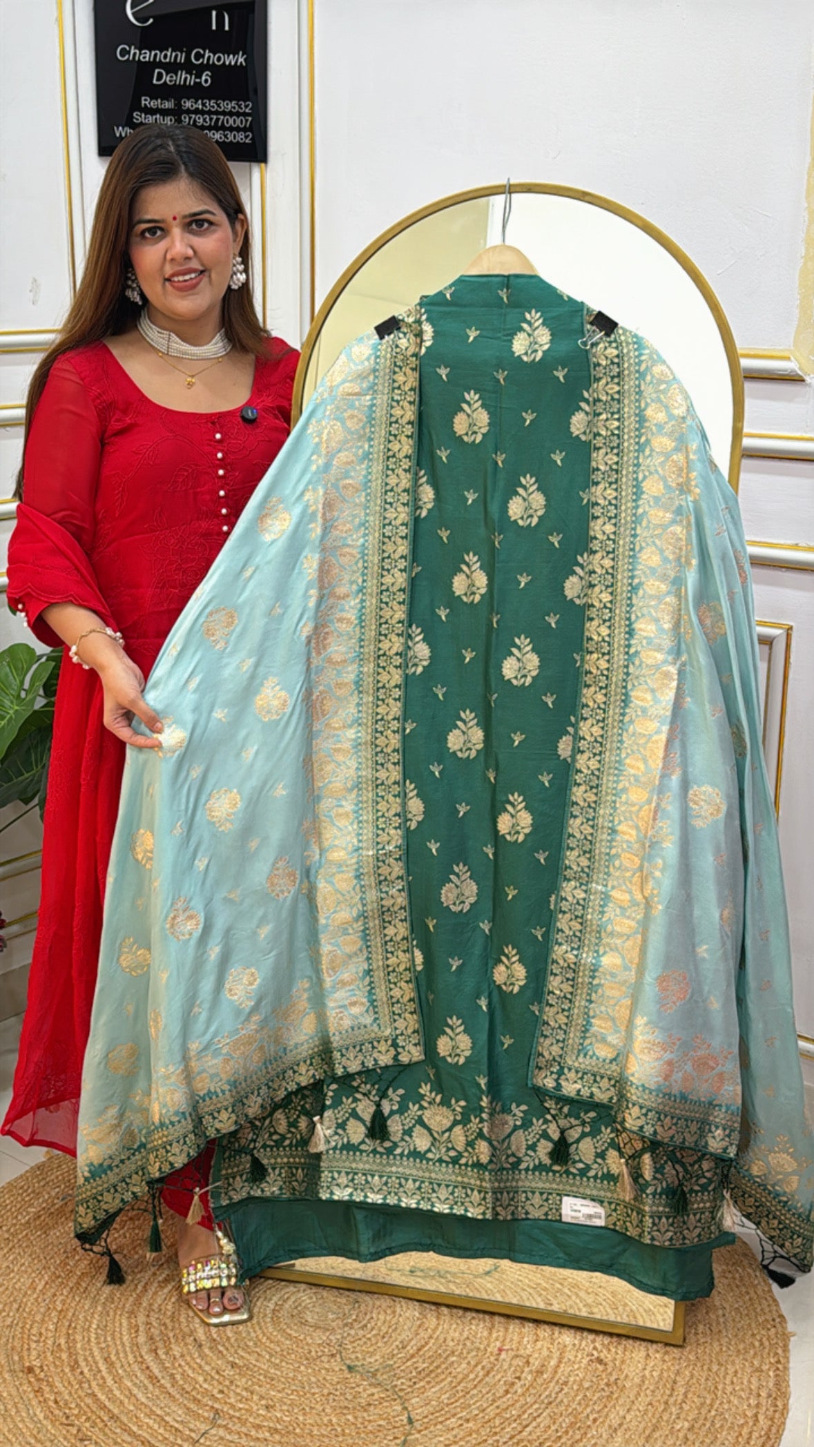 Wedding Season Special Pure Banglori Silk Full Weaved Suit with Matching Dupatta GF 541