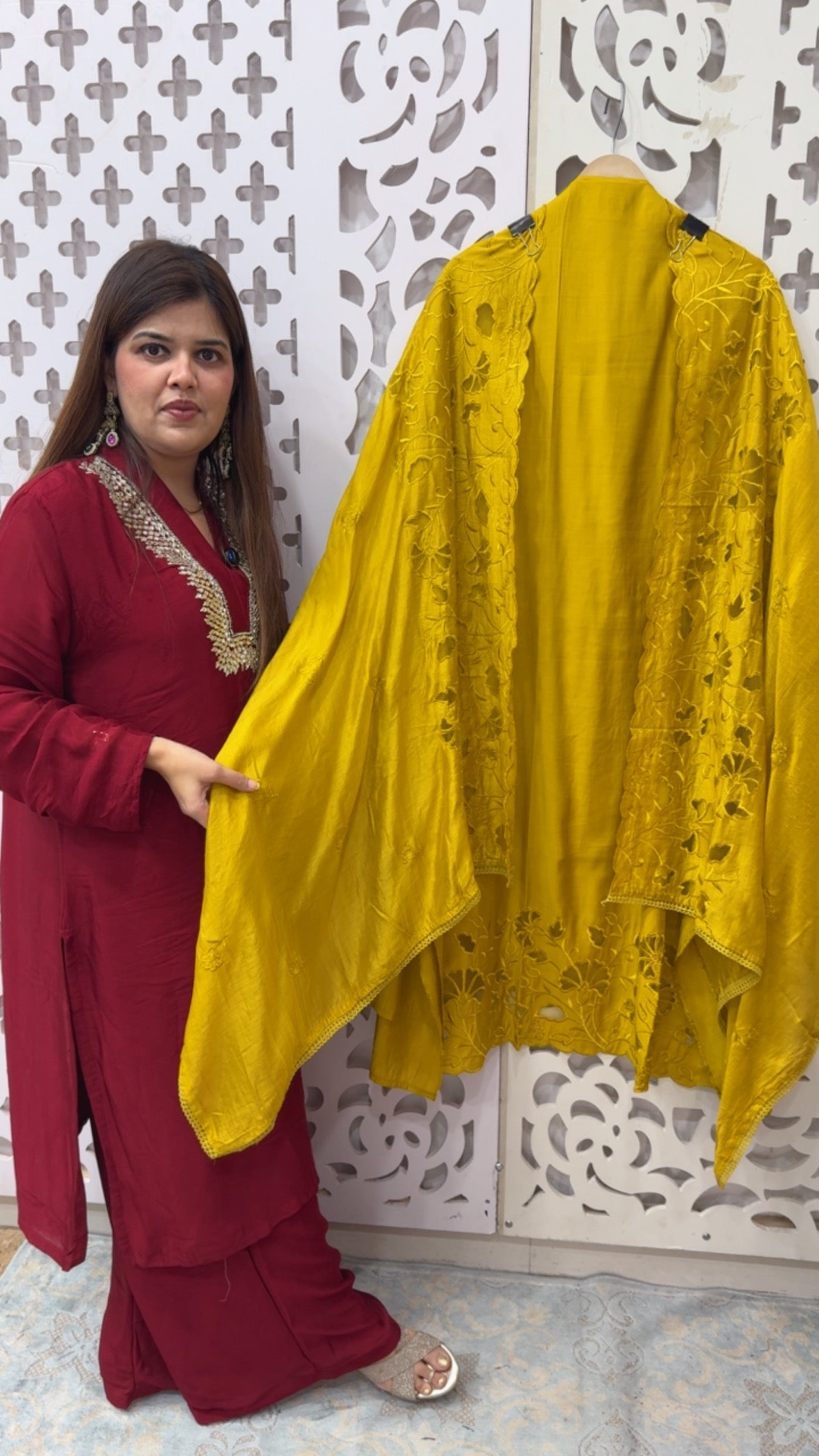 Beautiful and Designer applique work pure cotton silk suit material with designer applique dupatta GF812