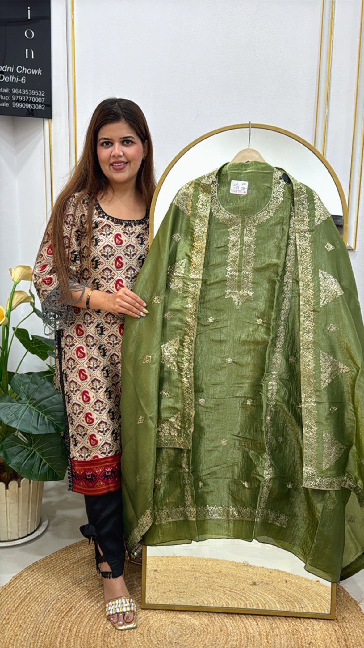 pure crushed silk unstitched suit, adorned with premium Peeta work detailing GF 287