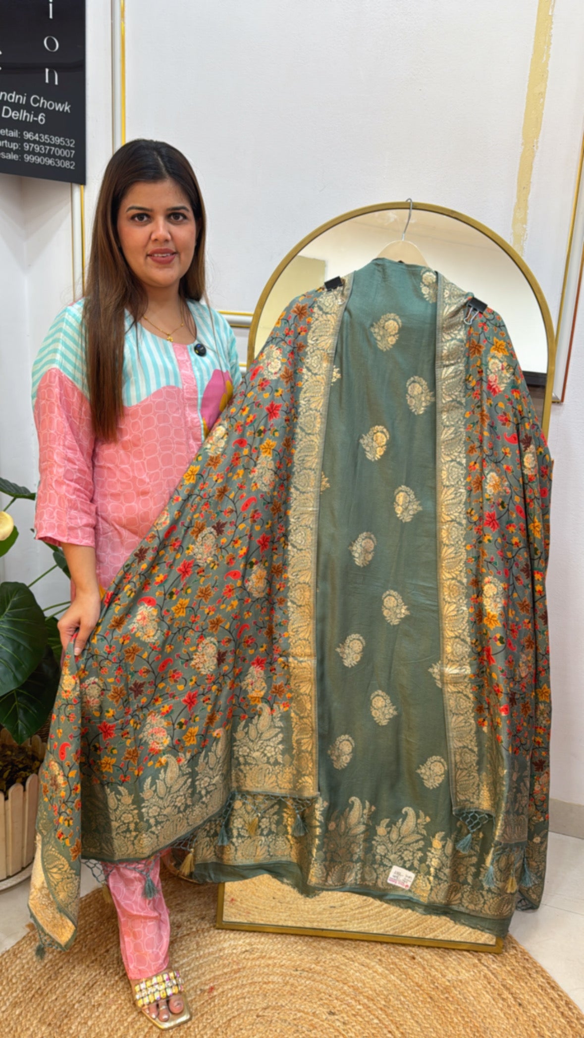 Elegant and decent pure raw silk suit material with full weaven along with gajji silk weaved dupatta GF 604