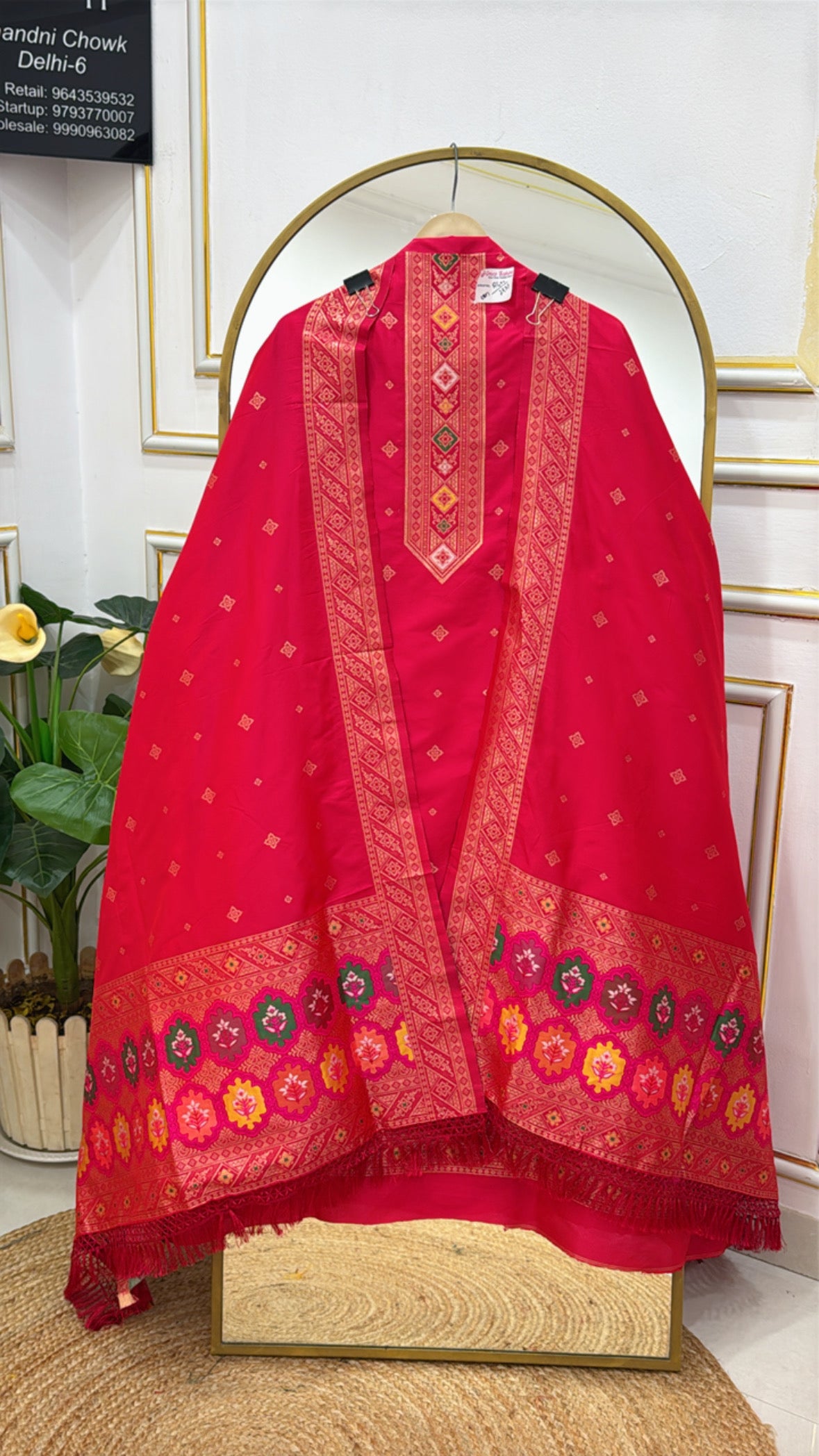 Huge demanded pure silk jamdhani weaved suit material with jamdhani weaved full length dupatta GF629