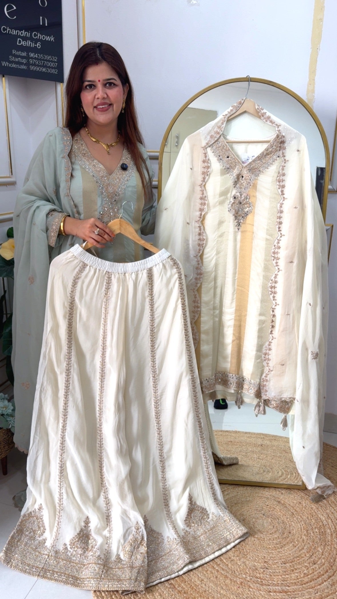 Premium ready to wear partywear special pastel full embroidered along with full embroidery work flapper designer dress (Size Upto 42) GF 744