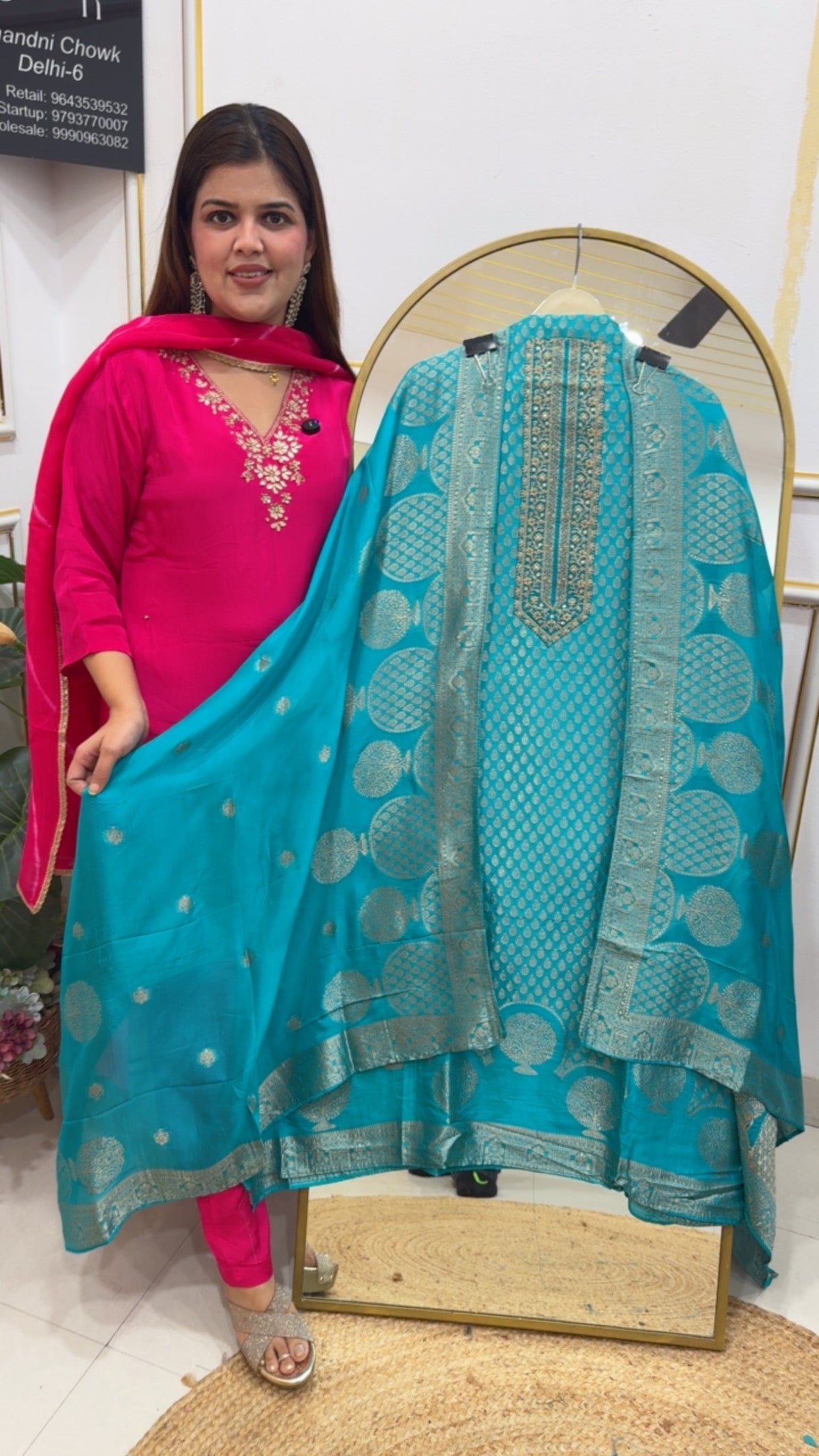 Huge Demanded  Royal partywear Special pure Banglori silk fully weaved suit material along will full weaved Banglori silk dupatta GF804