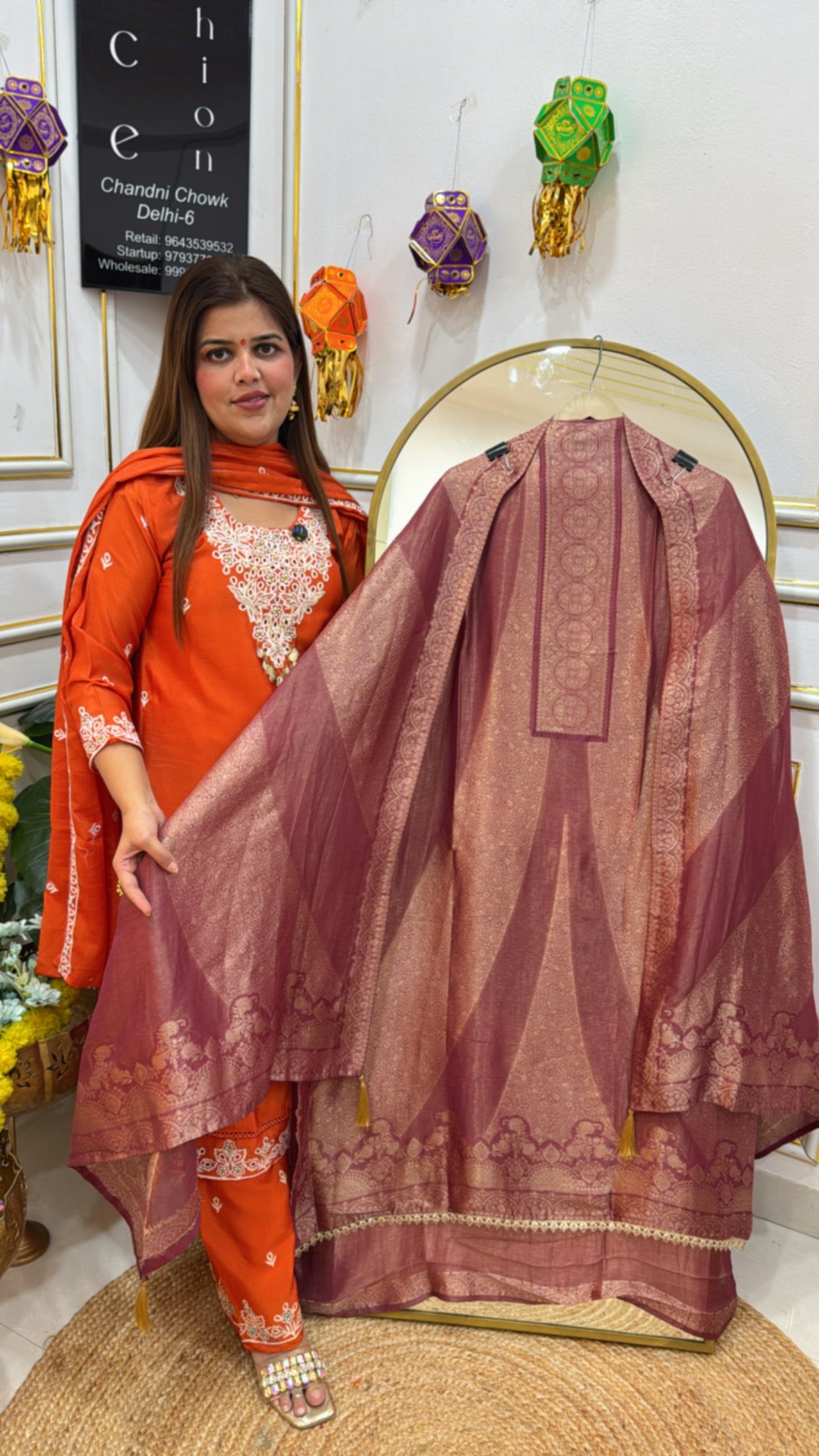 Ultra premium latest banglori silk full weaved suit material along with full weaved dupatta GF671