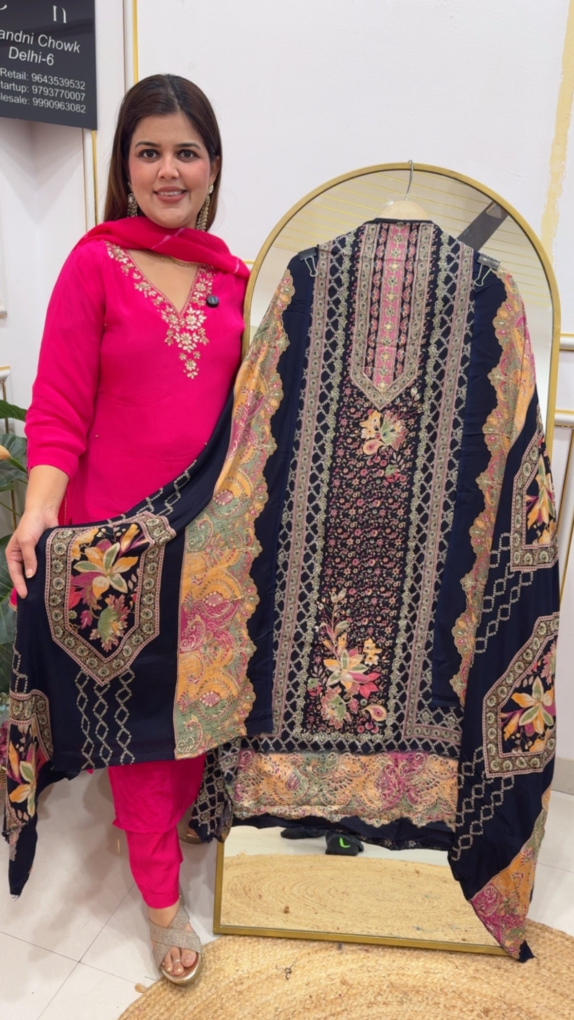 Winter ultra luxury printing with full peeta work along with beautiful prints on dupatta with pashmina bottom GF806