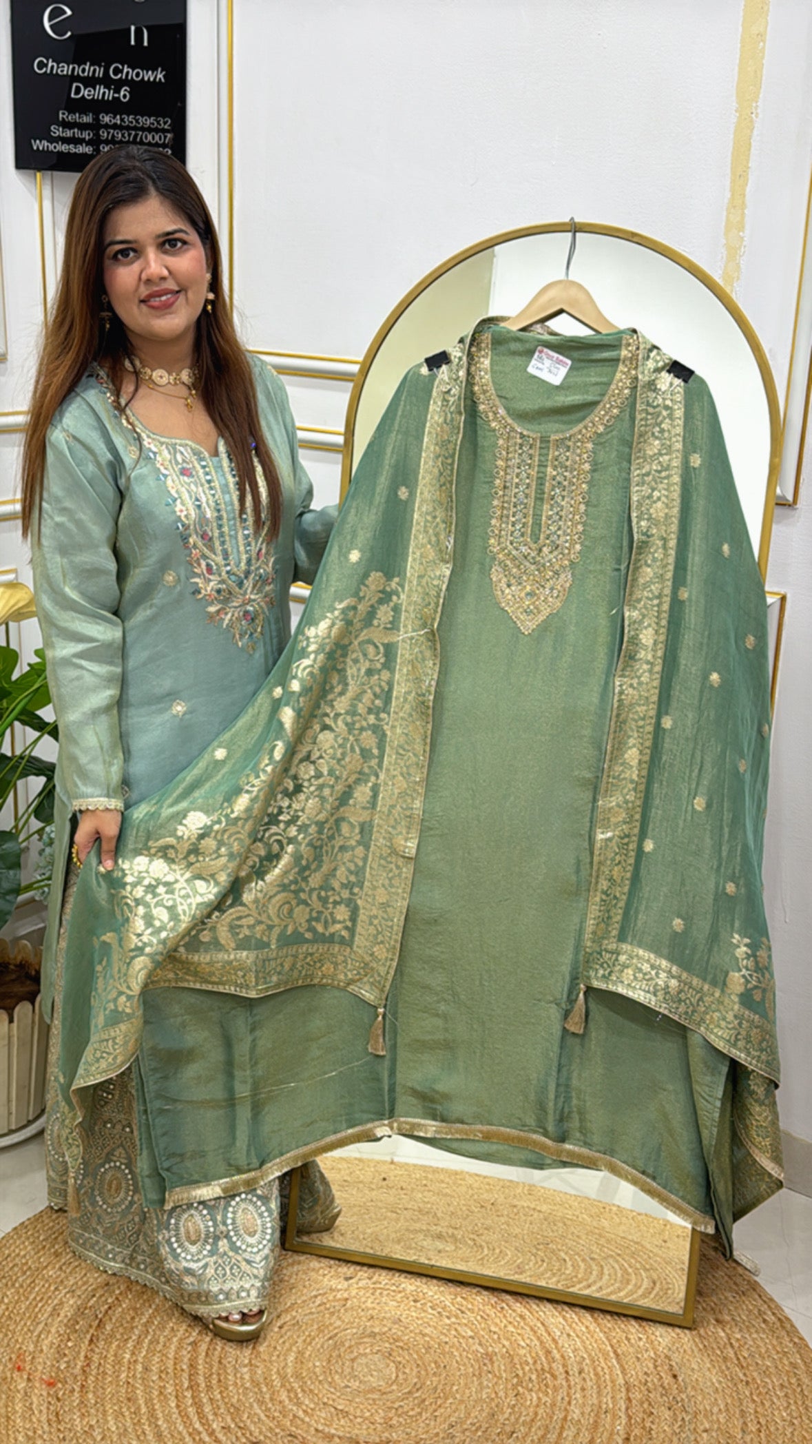 luxuries and designer pure kanjivaram silk suit material along with designer kanjivaram weaved dupatta  GF563
