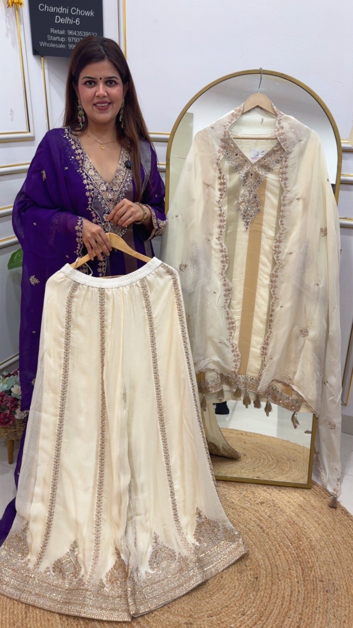 Designer and premium wedding special ready to wear pure viscose organza partywear dress GF759