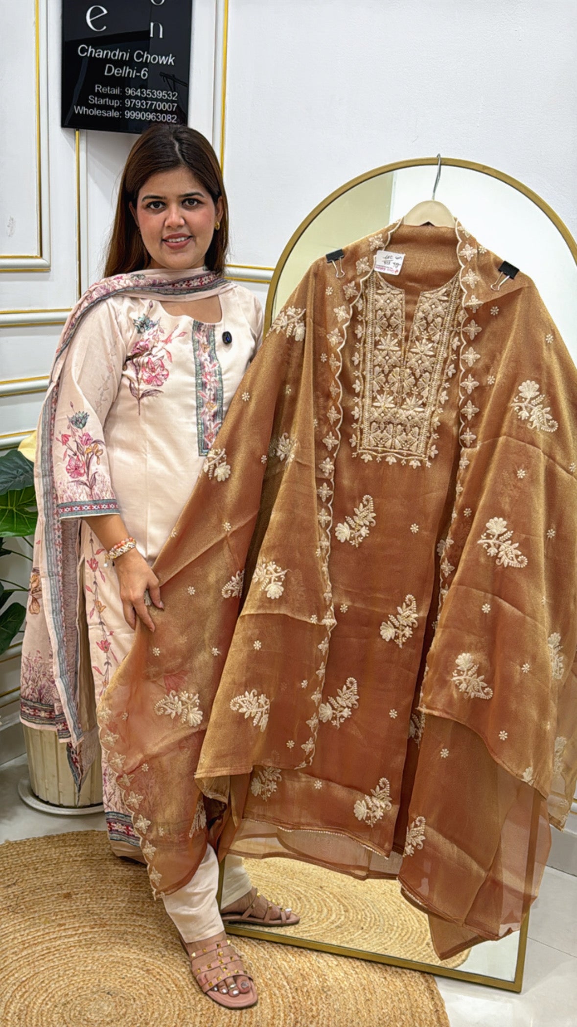 Premium Burberry Shimmer Silk with Full Embroidery Work GF 349