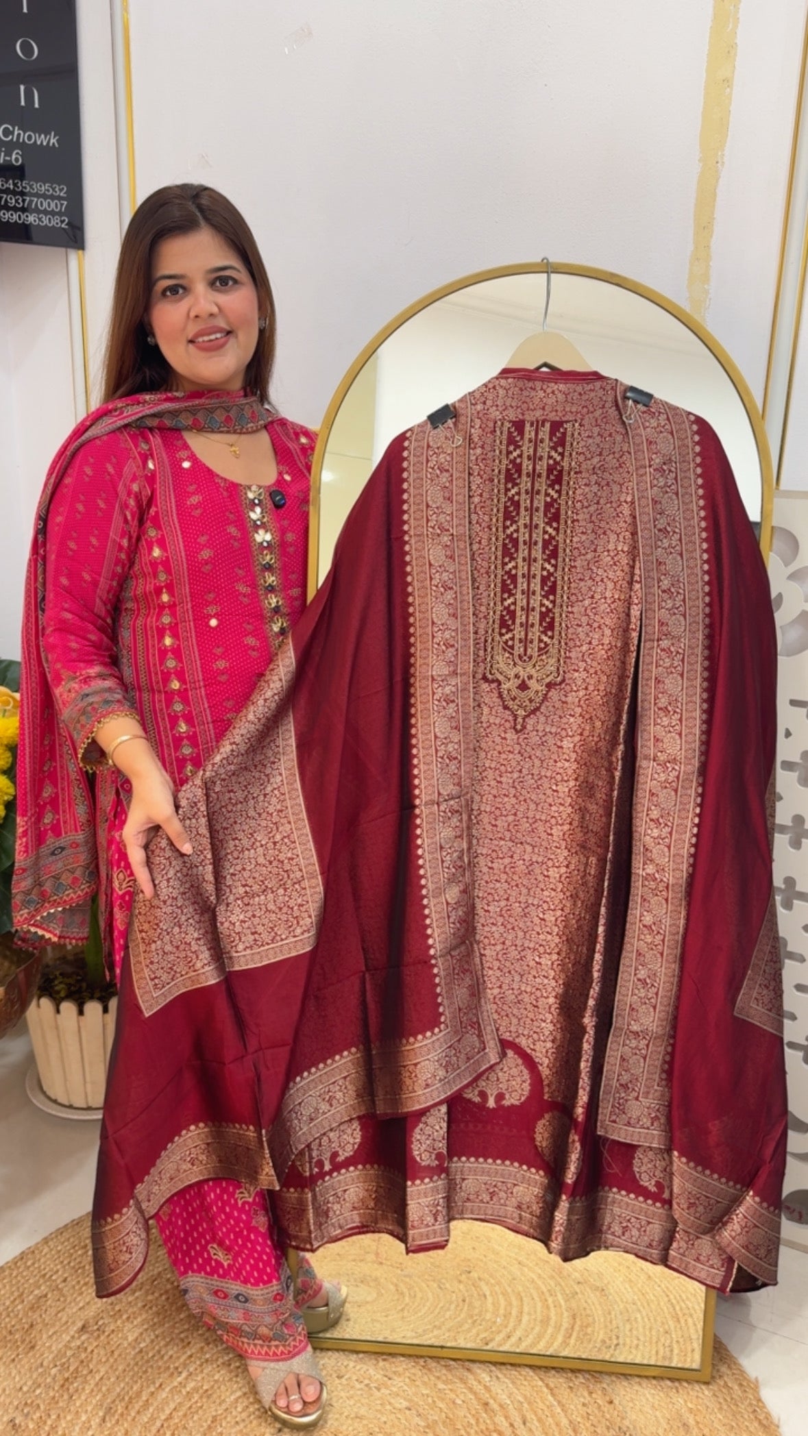 Best seller pure bhagalpuri banglori silk hues full gold weaved suit material with full length bhagalpuri weaved dupatta GF712