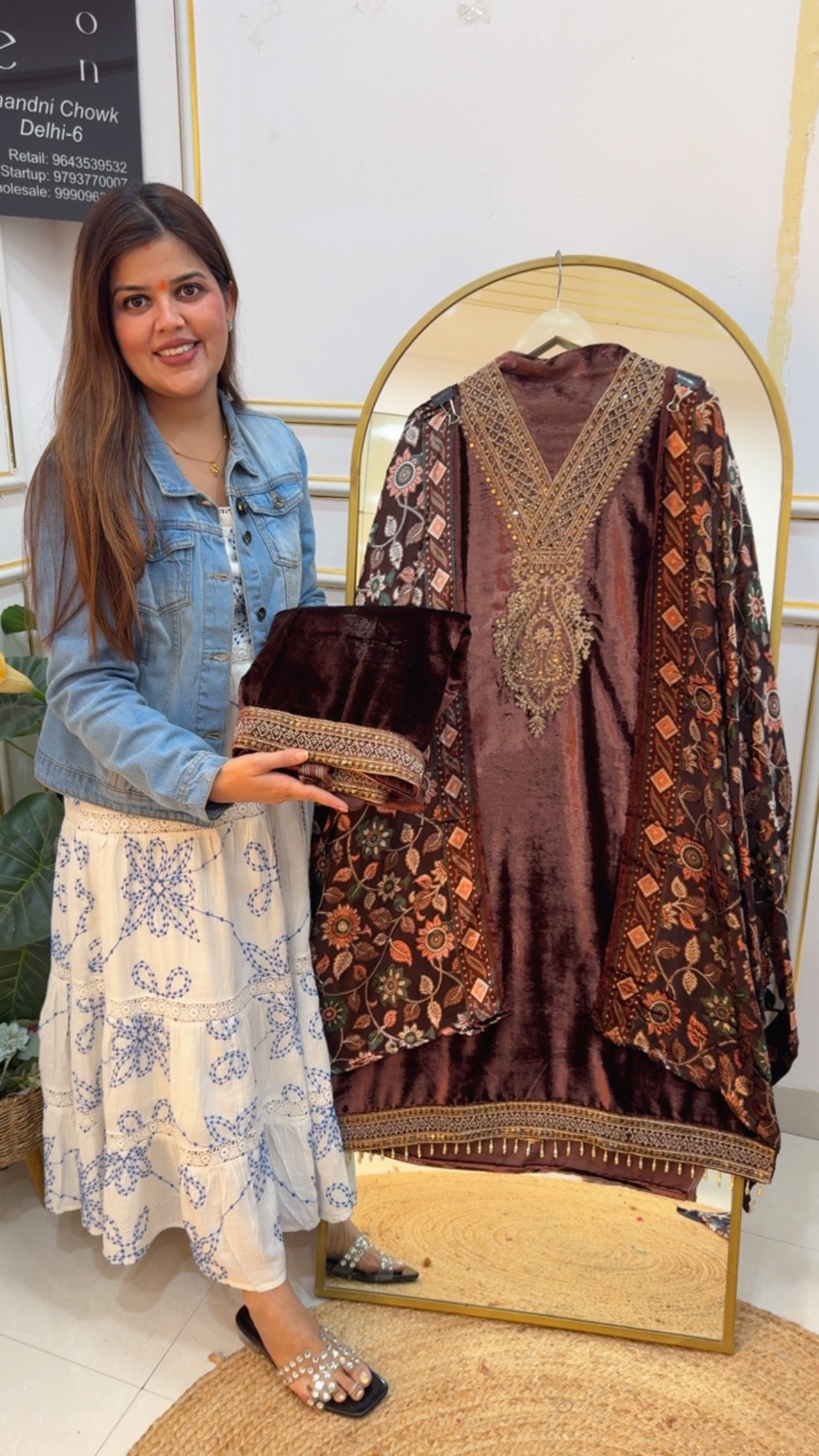 Partywear Special winter wear pure handwork velvet suit with premium Brasso velvet dupatta and velvet bottom with work GF796