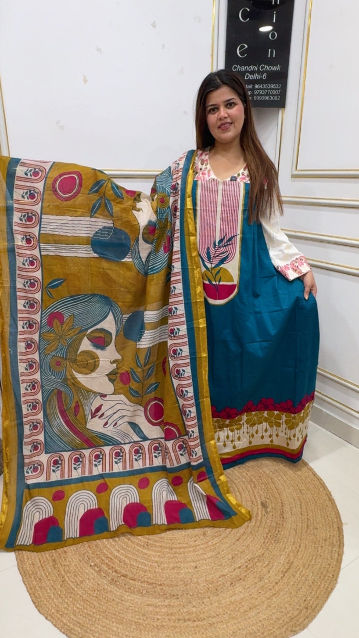 Pure cotton specia summer edition with pure Mul Mul cotton figure prints special dupatta pure and royal suit material GF1132 Turquoise Blue