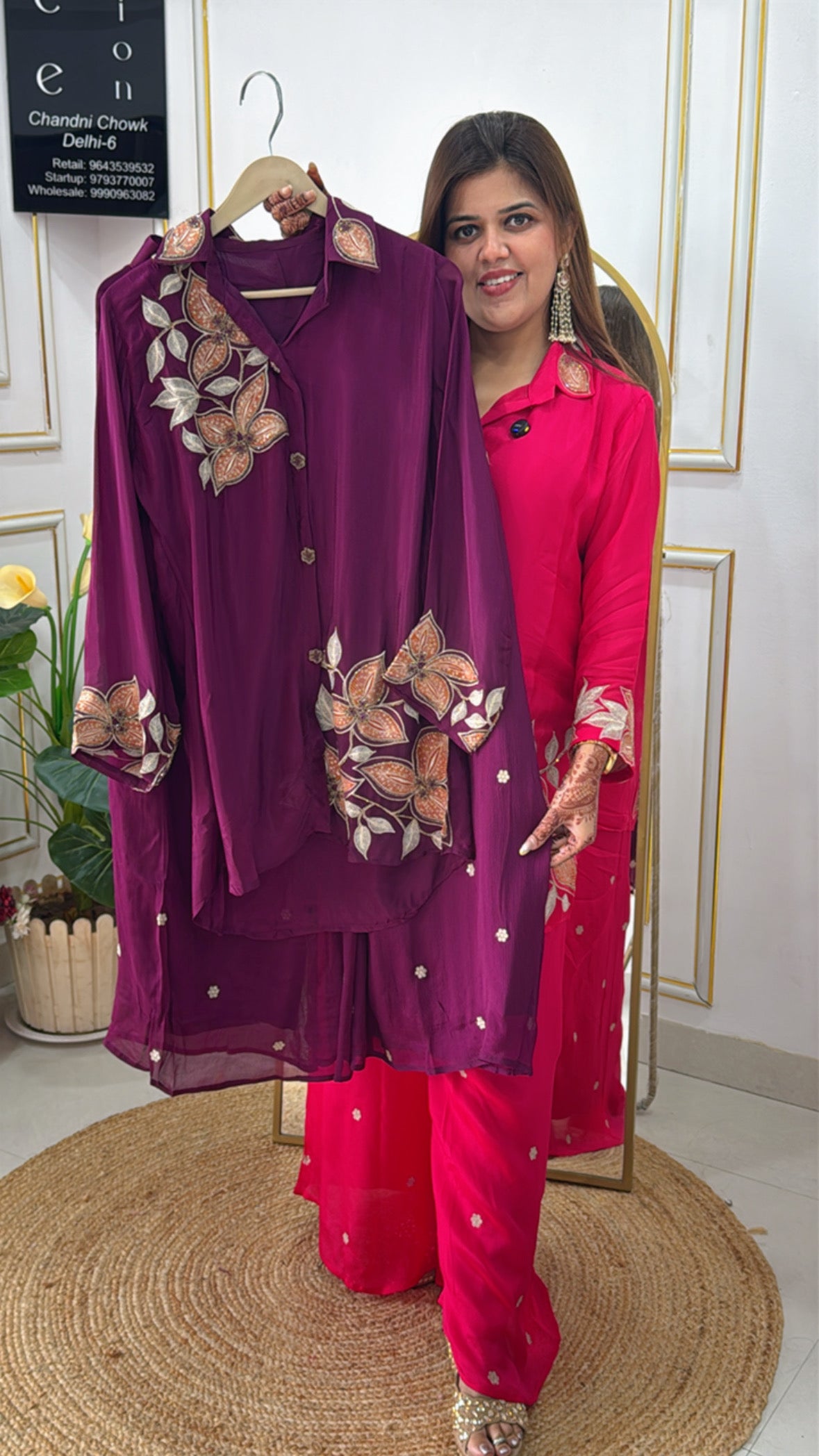 Festival Special Pure Chinnon Handwork Partywear Cord Set GF 394