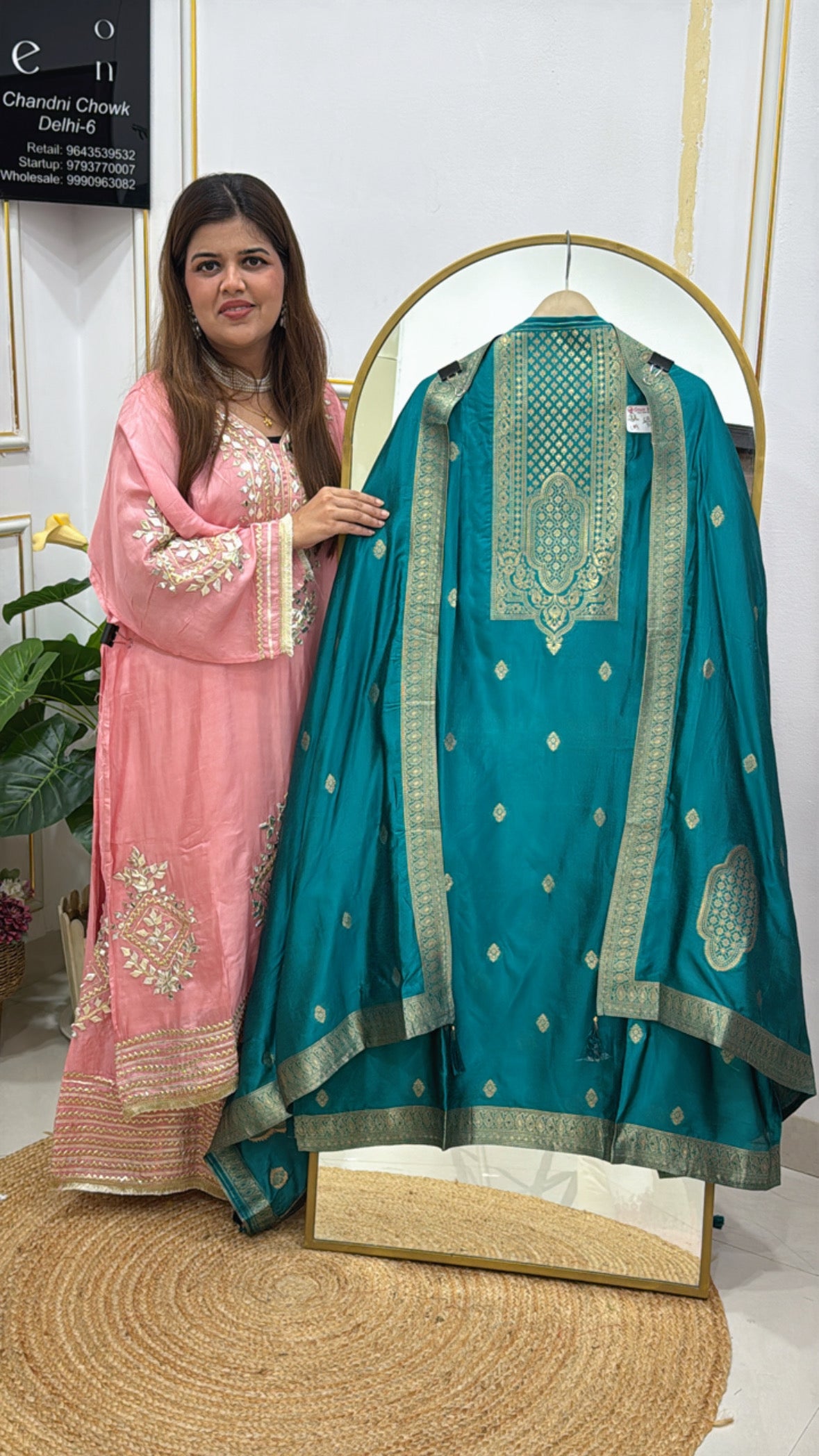 Designer Weaved Banglori Silk Suit Material with Matching Weaved Dupatta GF 520