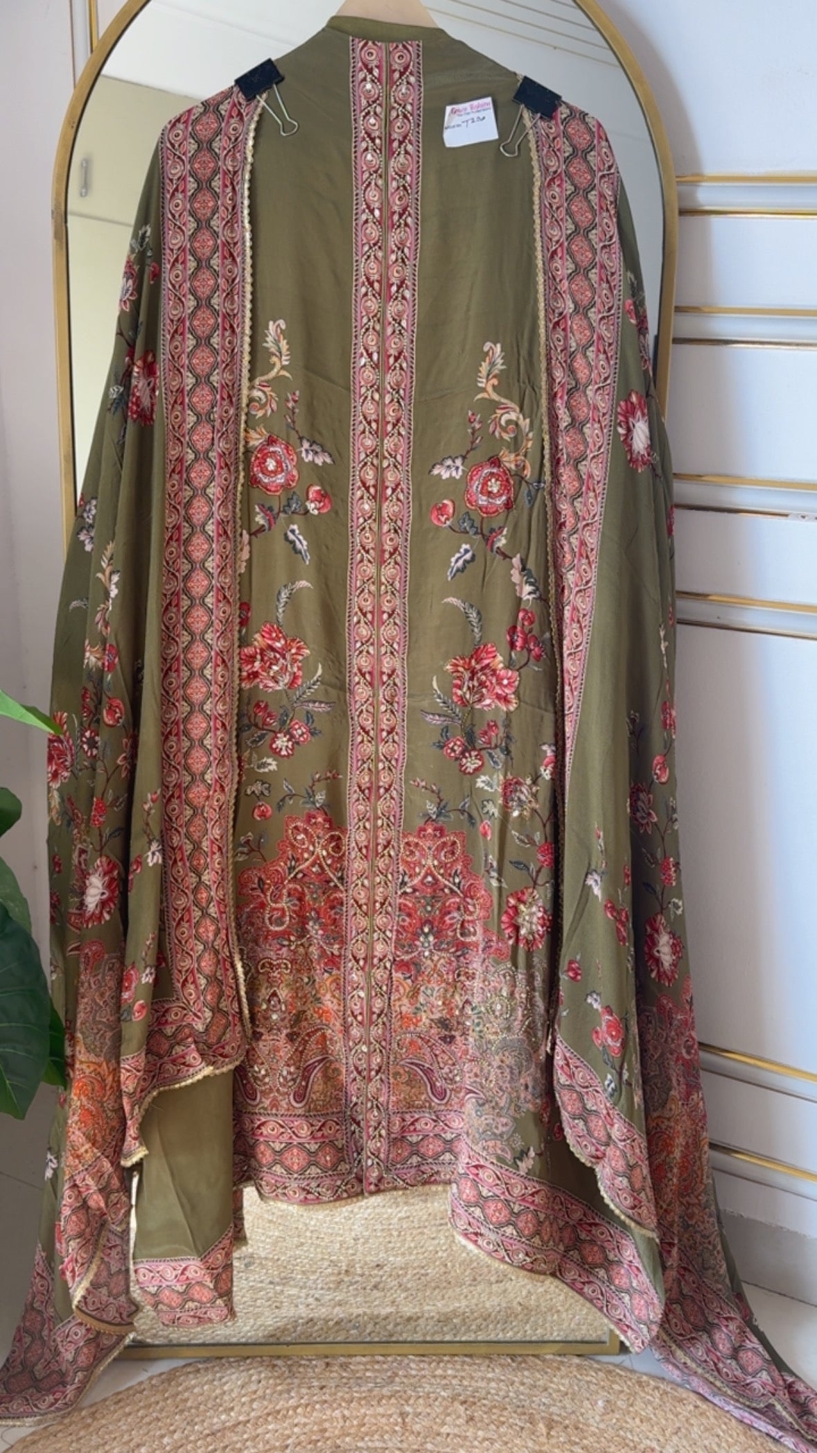 Royal and premium pure Karachi printed crape series with premium handwork detailing all over material along with digital crape silk dupatta and crape bottom  GF871